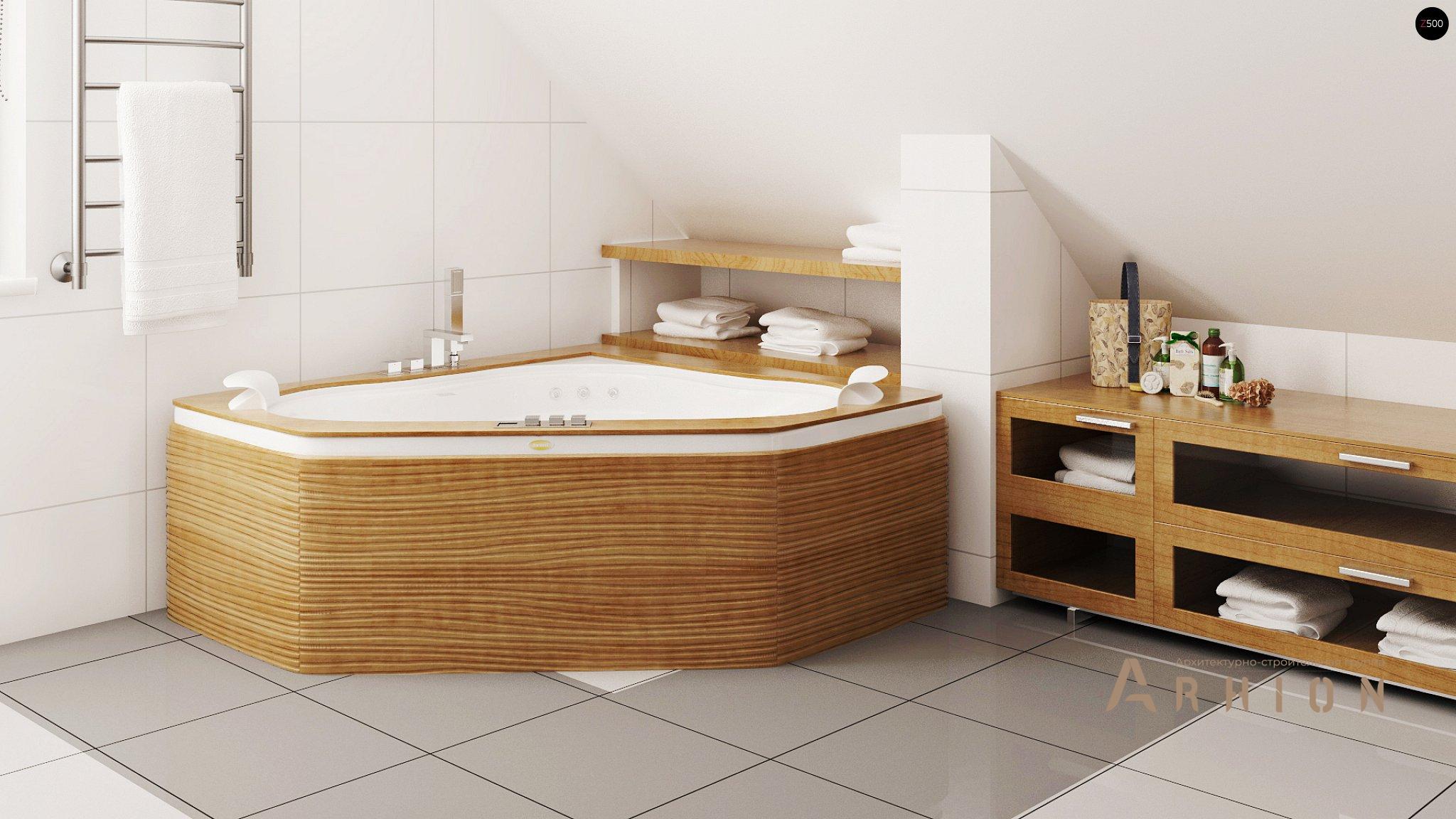 12. Проект одноэтажного дома в европейском стиле с двускатной кровлей, Z99, площадью - 127 кв c мансардой, терассой, балконом, эркером