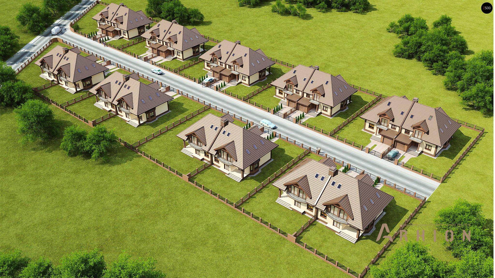 3. Проект одноэтажного дома в современном стиле с четырехскатной, Zb1, площадью - 417 кв c мансардой, балконом, гаражом, эркером