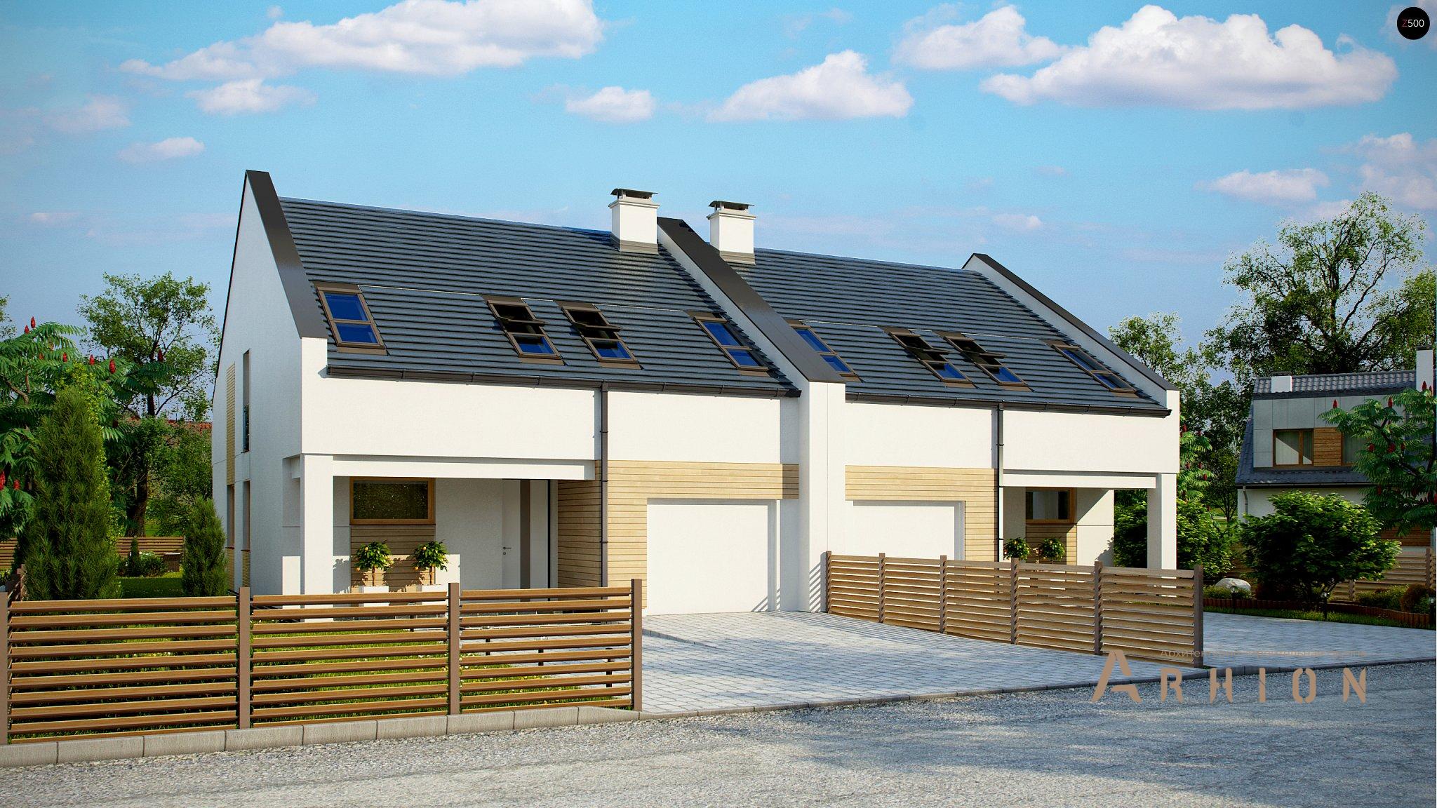 1. Проект одноэтажного дома в стиле барн с многоскатной кровлей, Zb13, площадью - 397 кв c мансардой, терассой, гаражом