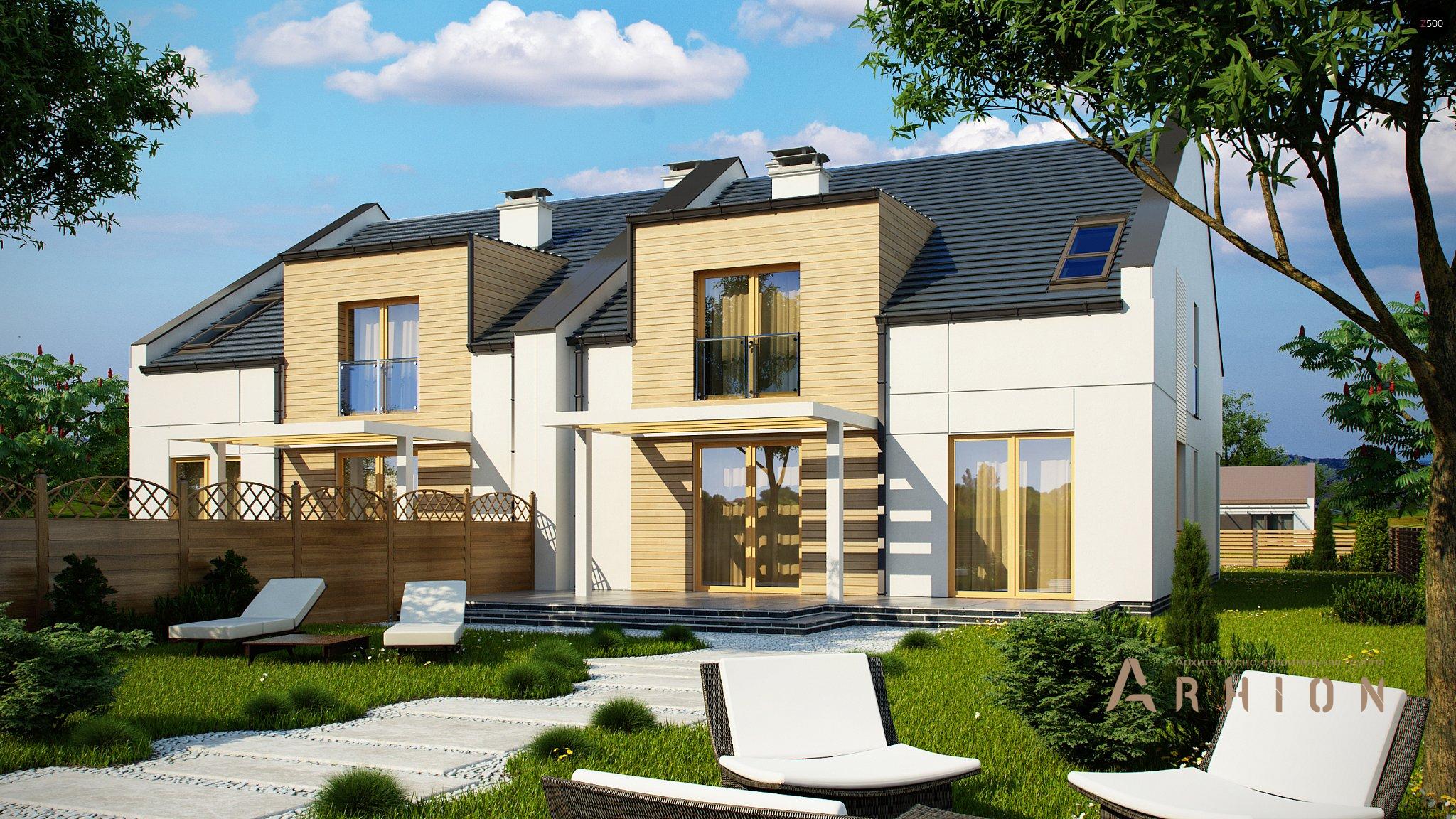 2. Проект одноэтажного дома в стиле барн с многоскатной кровлей, Zb13, площадью - 397 кв c мансардой, терассой, гаражом