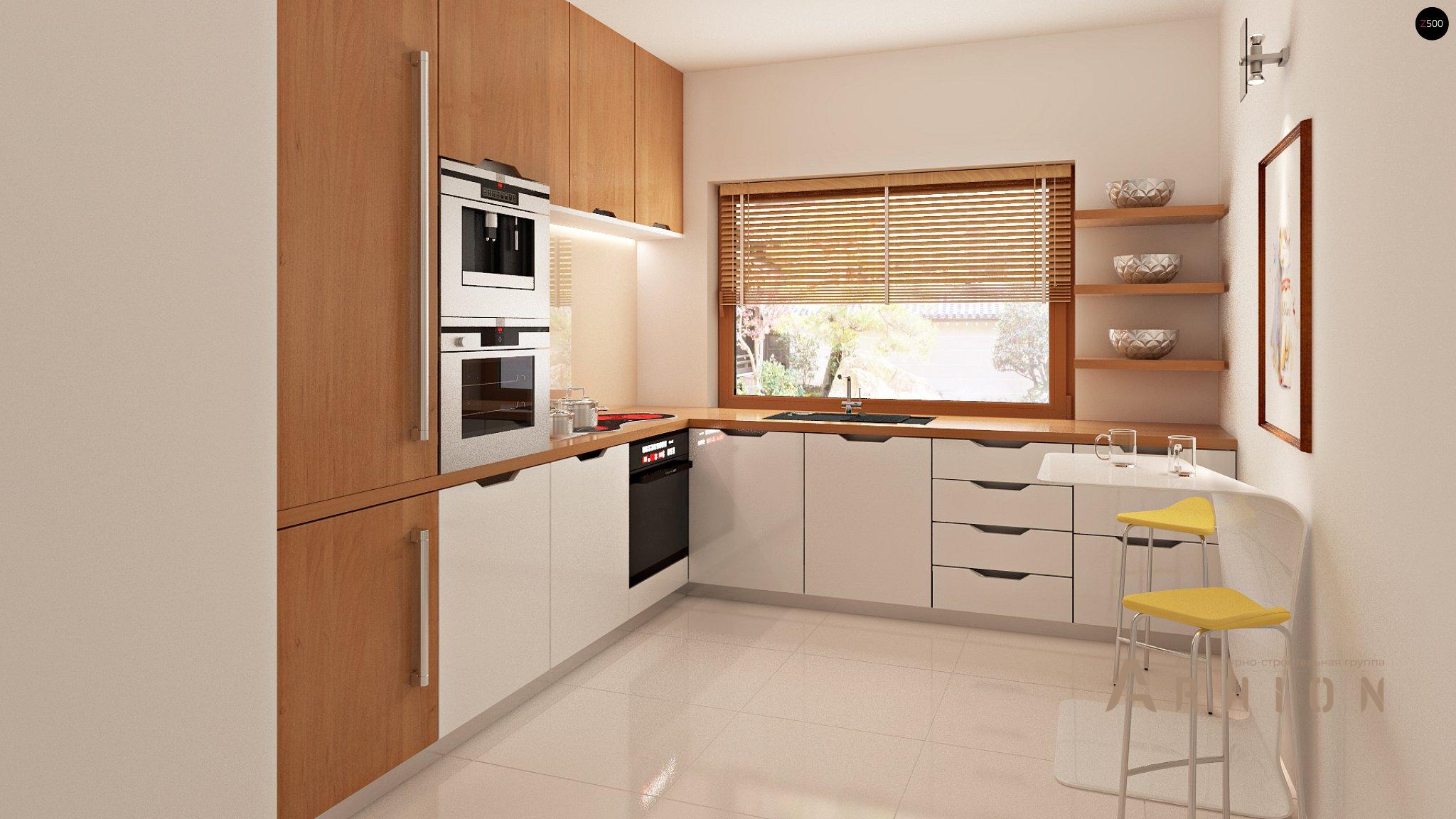 5. Проект одноэтажного дома в современном стиле с двускатной кровлей, Zb4, площадью - 316 кв c мансардой, терассой, балконом, гаражом