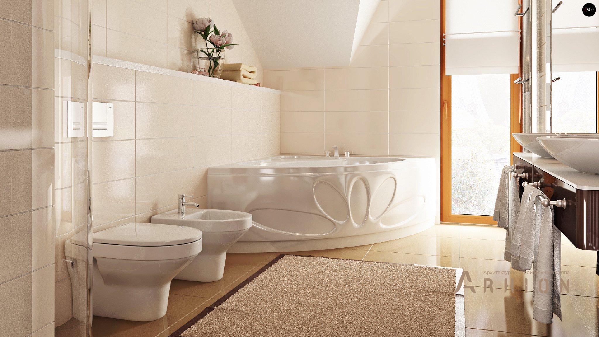 11. Проект одноэтажного дома в современном стиле с двускатной кровлей, Zb4, площадью - 316 кв c мансардой, терассой, балконом, гаражом