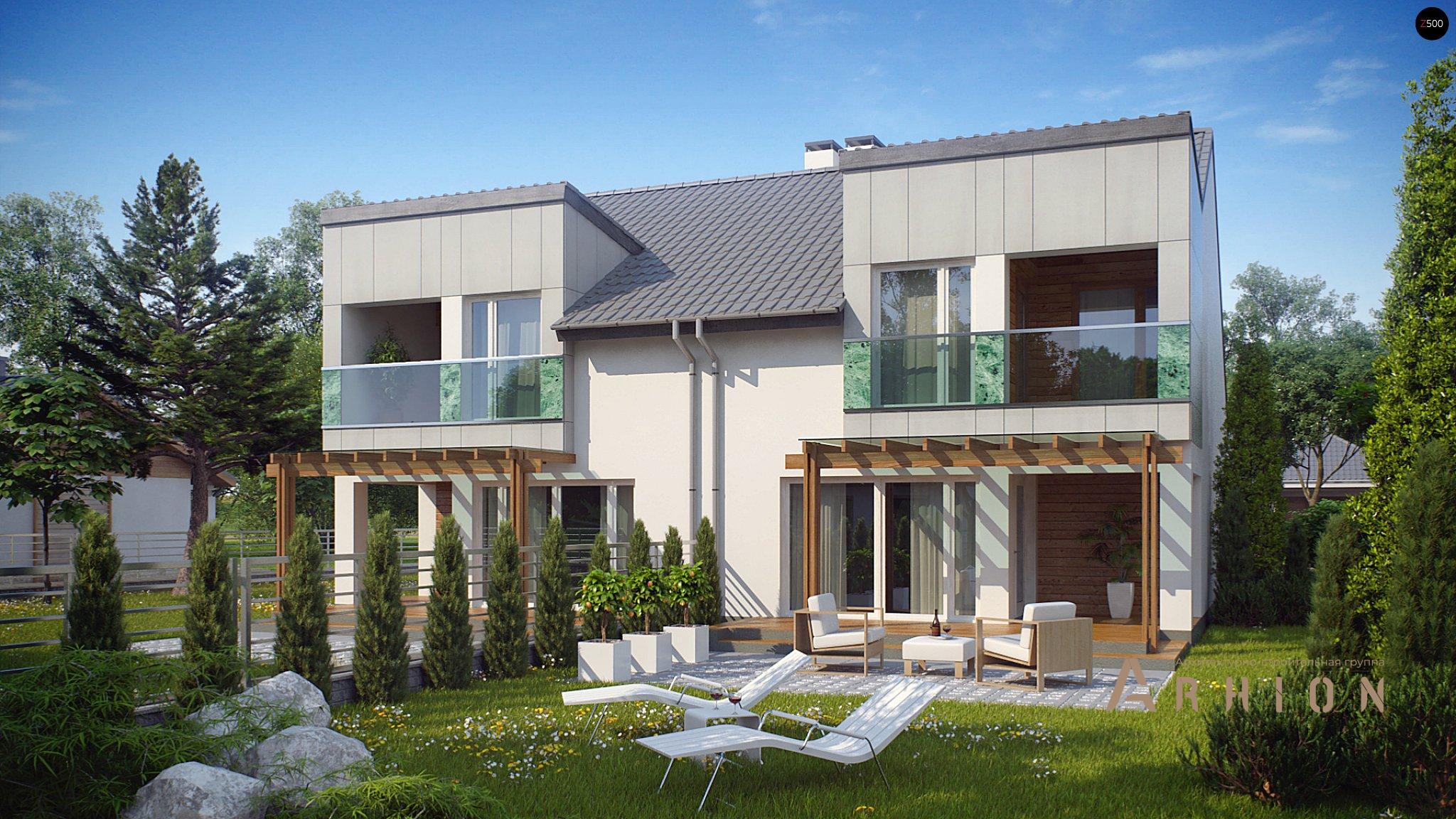 12. Проект одноэтажного дома в европейском стиле с многоскатной кровлей, Zb7, площадью - 273 кв c мансардой, терассой