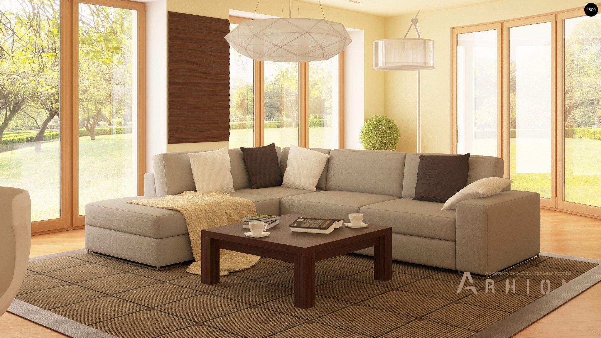 2. Проект одноэтажного дома в современном стиле с многоскатной кровлей, Zr1, площадью - 509 кв c мансардой, терассой, балконом, гаражом