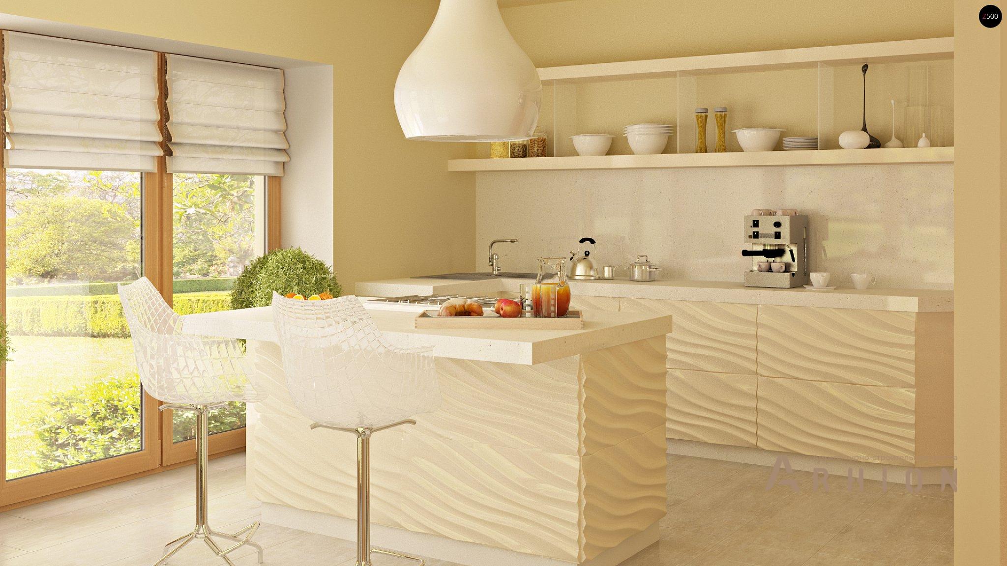 5. Проект одноэтажного дома в современном стиле с многоскатной кровлей, Zr1, площадью - 509 кв c мансардой, терассой, балконом, гаражом