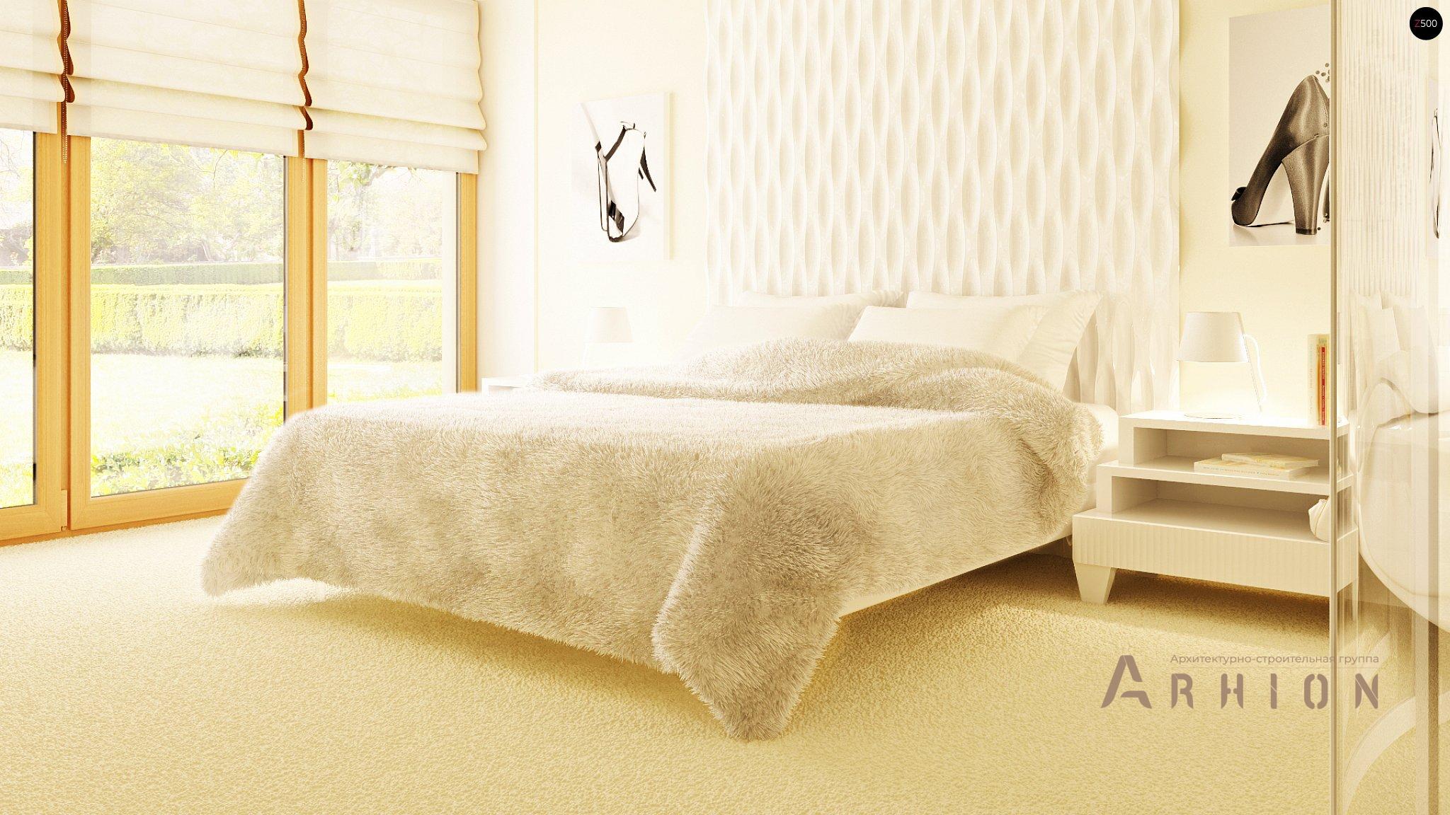 8. Проект одноэтажного дома в современном стиле с многоскатной кровлей, Zr1, площадью - 509 кв c мансардой, терассой, балконом, гаражом