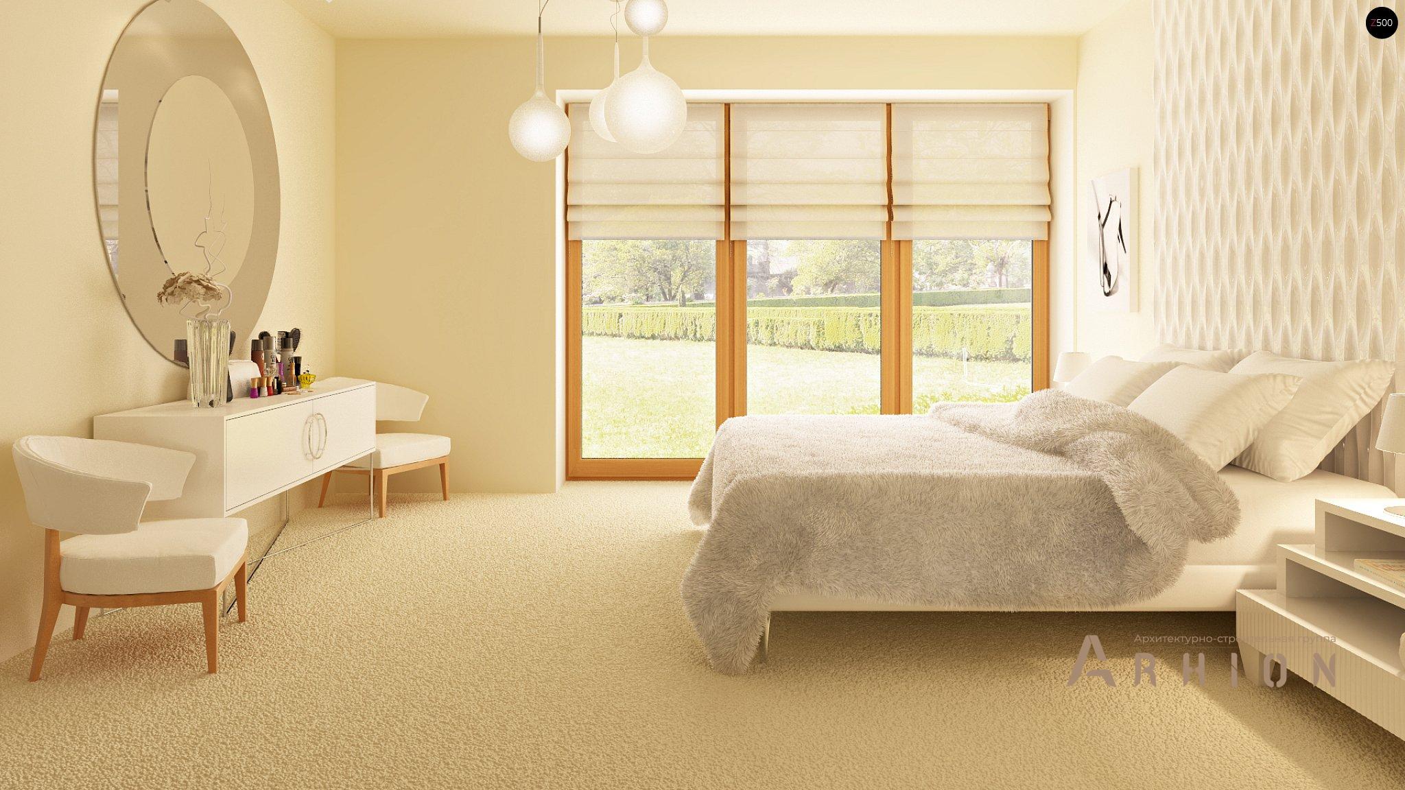 9. Проект одноэтажного дома в современном стиле с многоскатной кровлей, Zr1, площадью - 509 кв c мансардой, терассой, балконом, гаражом