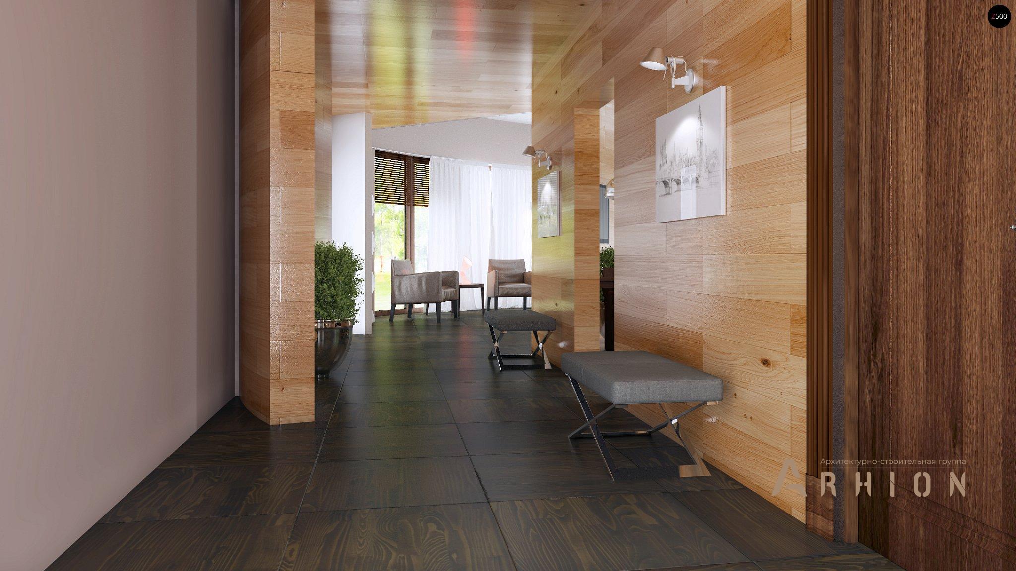 5. Проект одноэтажного дома в современном стиле с многоскатной кровлей, Zr5, площадью - 466 кв c мансардой, терассой, гаражом