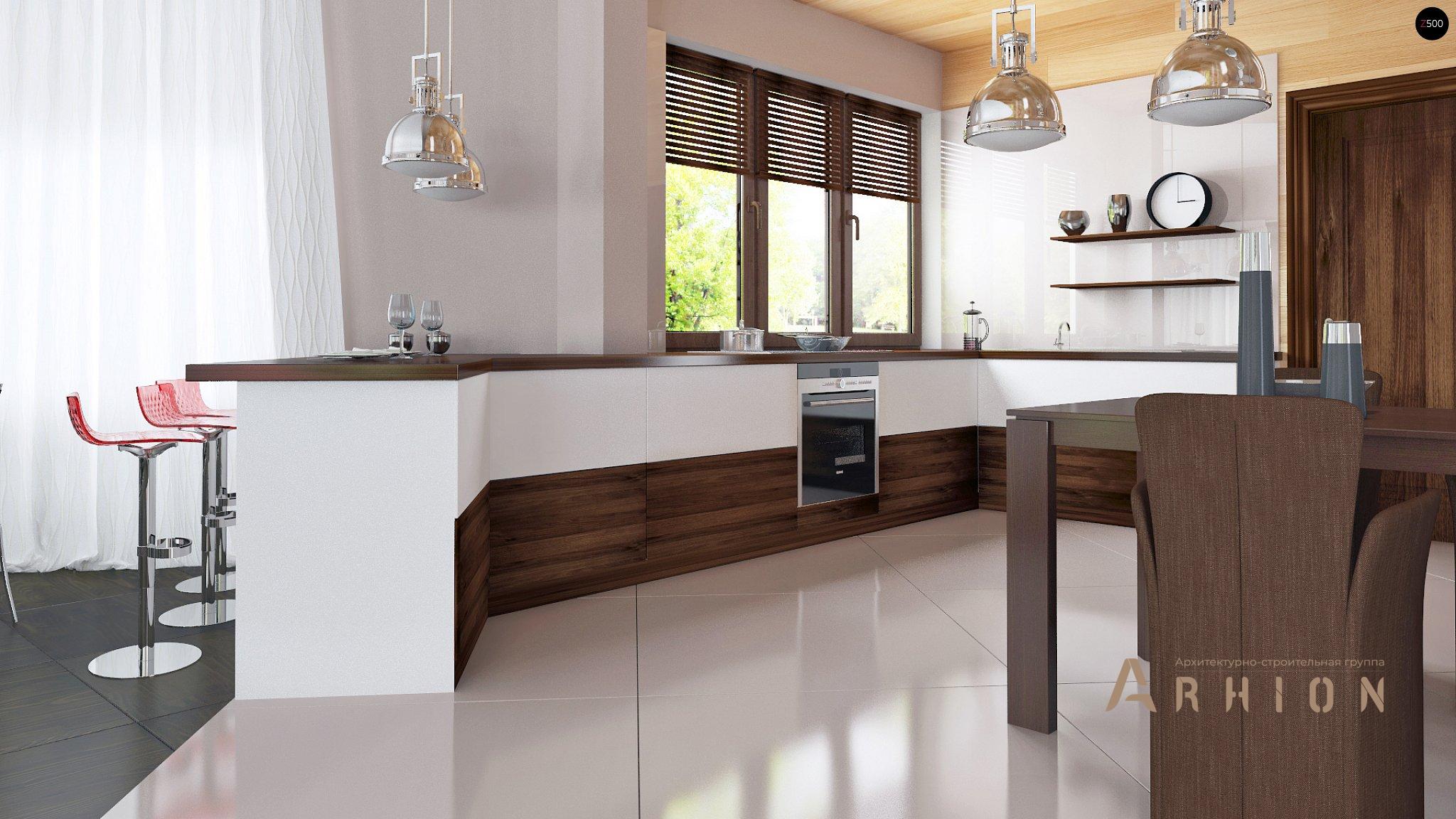 7. Проект одноэтажного дома в современном стиле с многоскатной кровлей, Zr5, площадью - 466 кв c мансардой, терассой, гаражом