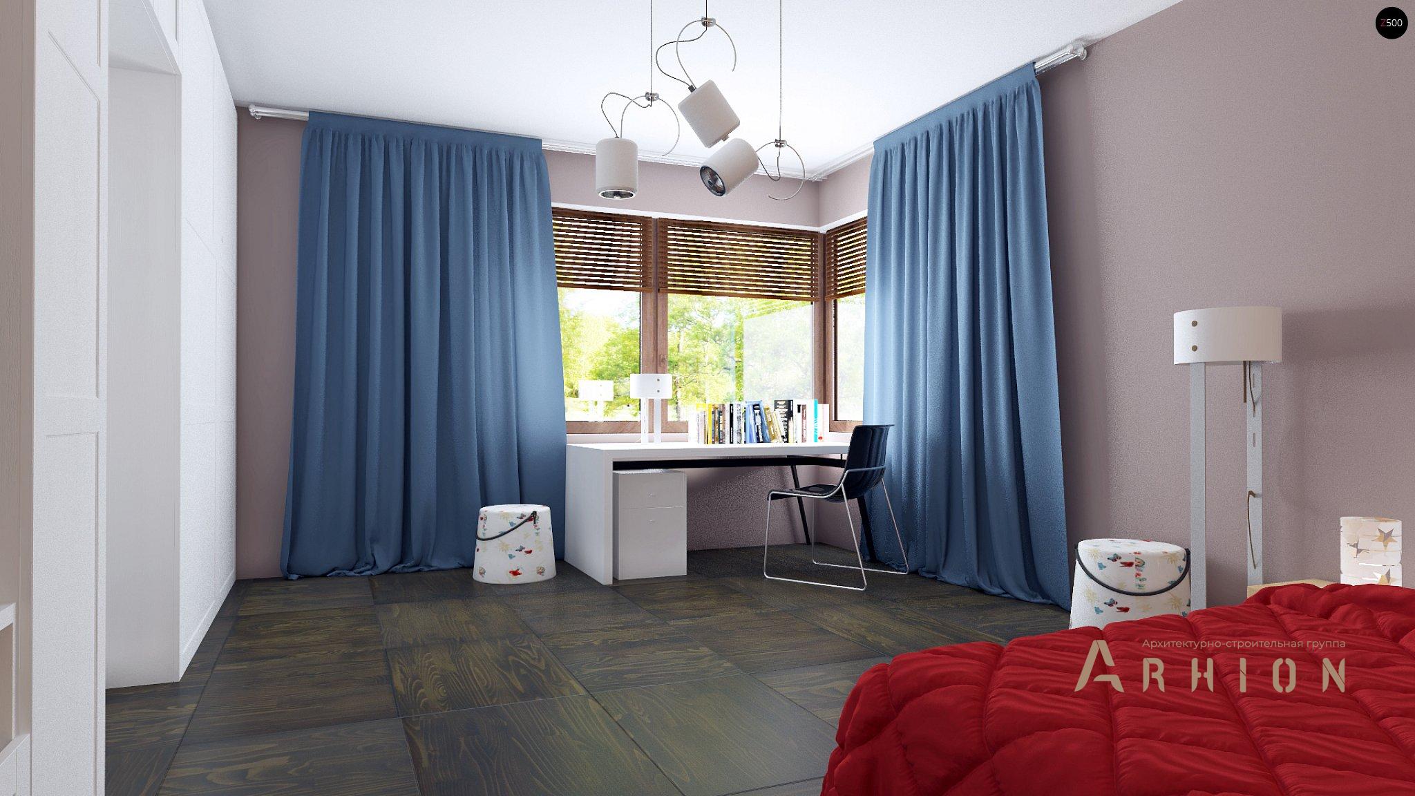 8. Проект одноэтажного дома в современном стиле с многоскатной кровлей, Zr5, площадью - 466 кв c мансардой, терассой, гаражом