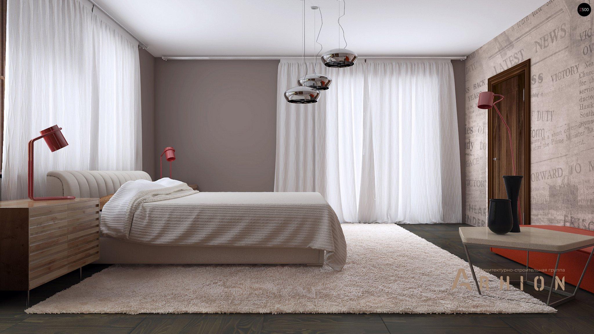 11. Проект одноэтажного дома в современном стиле с многоскатной кровлей, Zr5, площадью - 466 кв c мансардой, терассой, гаражом