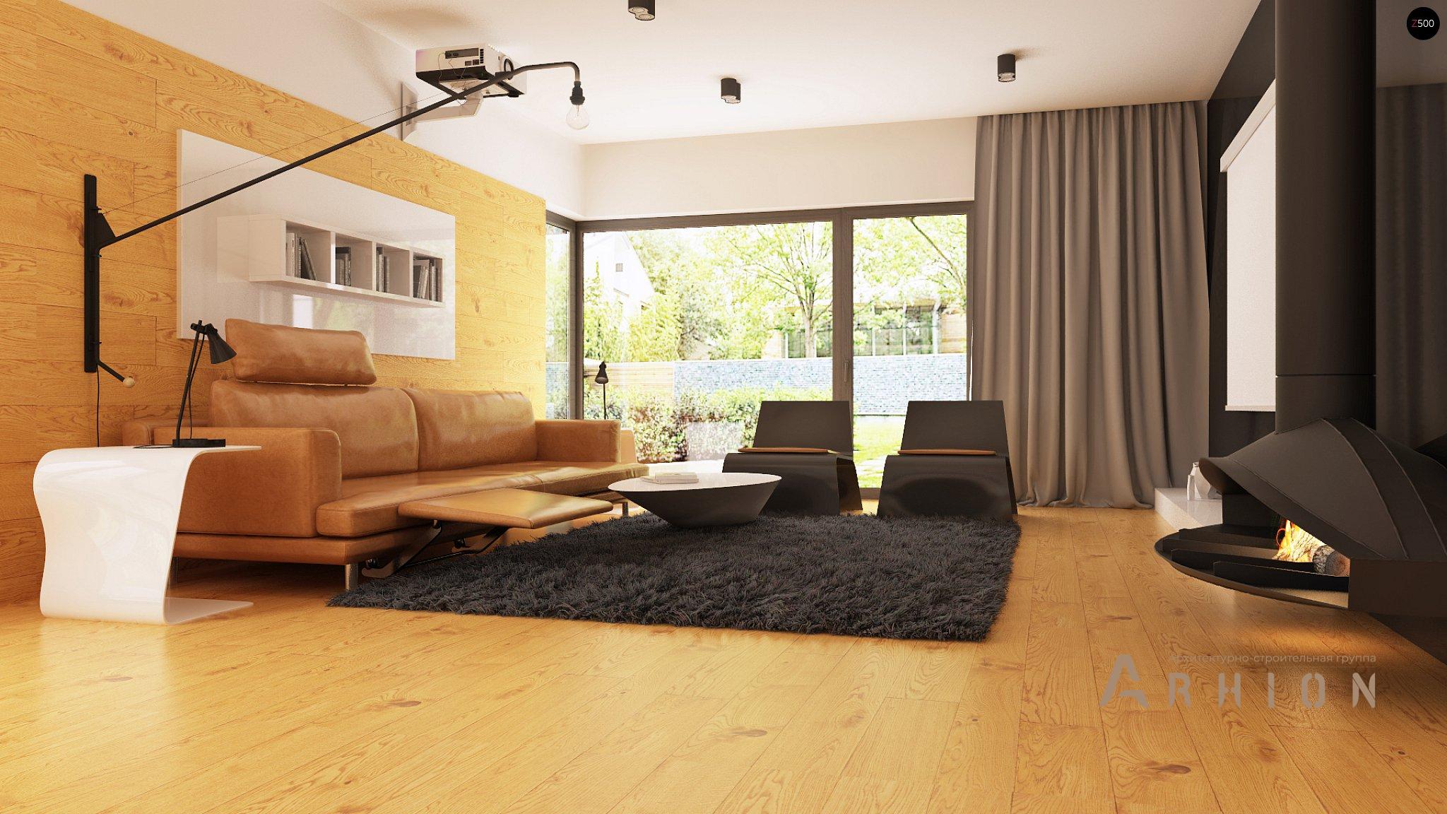 2. Проект одноэтажного дома в стиле минимализм с плоской кровлей , Zx100, площадью - 165 кв c терассой, гаражом