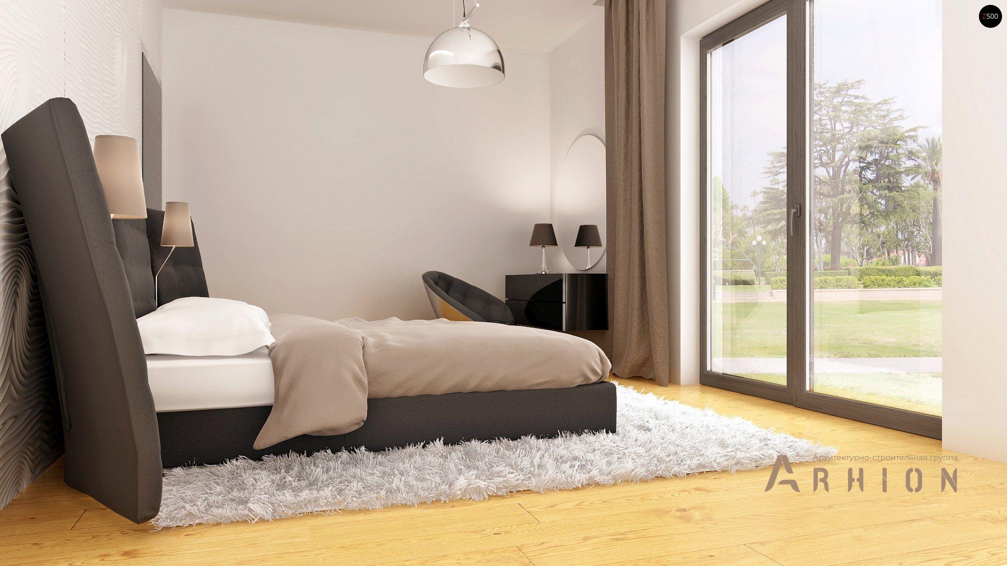 7. Проект одноэтажного дома в стиле минимализм с плоской кровлей , Zx100, площадью - 165 кв c терассой, гаражом