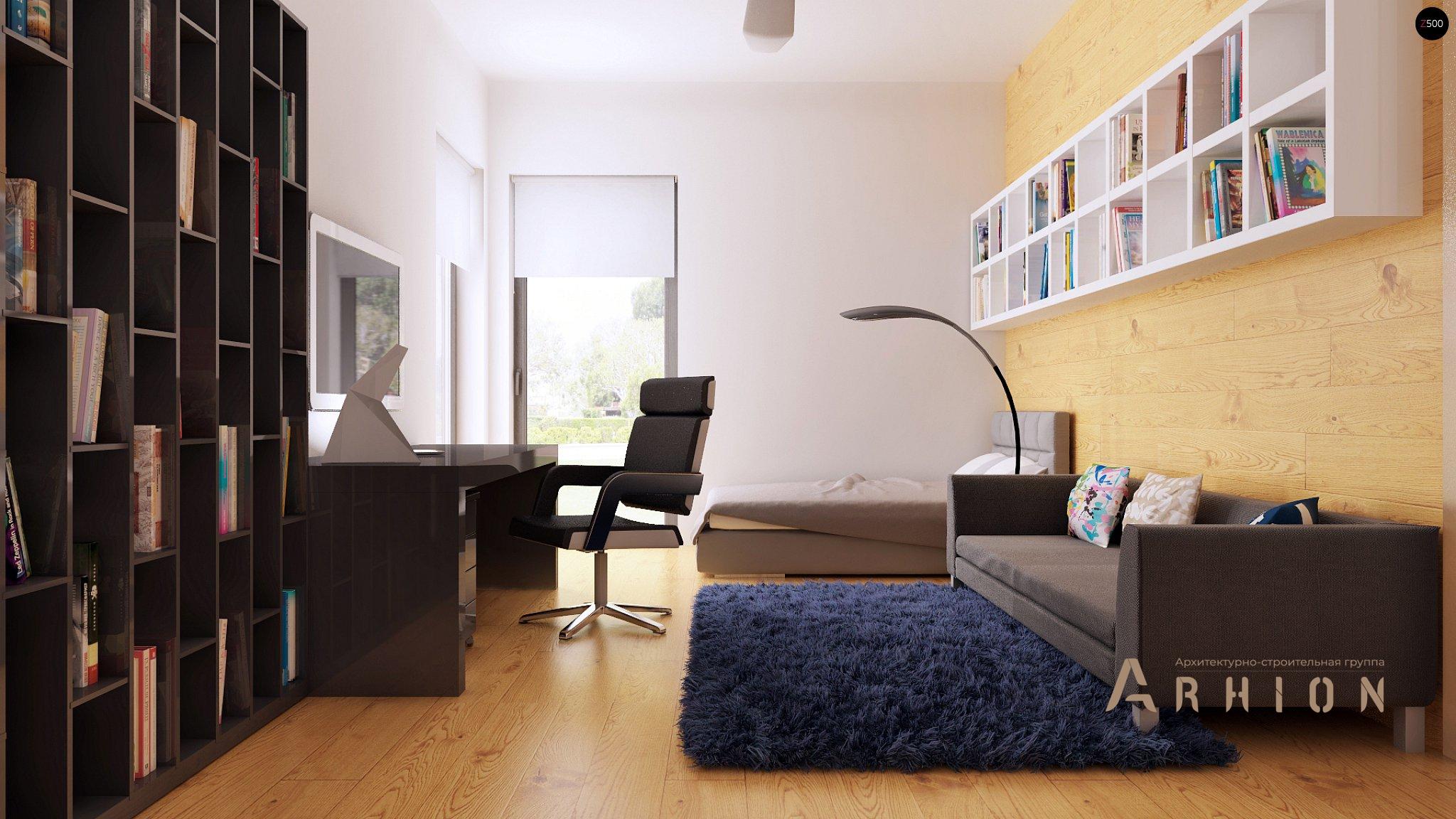 10. Проект одноэтажного дома в стиле минимализм с плоской кровлей , Zx100, площадью - 165 кв c терассой, гаражом