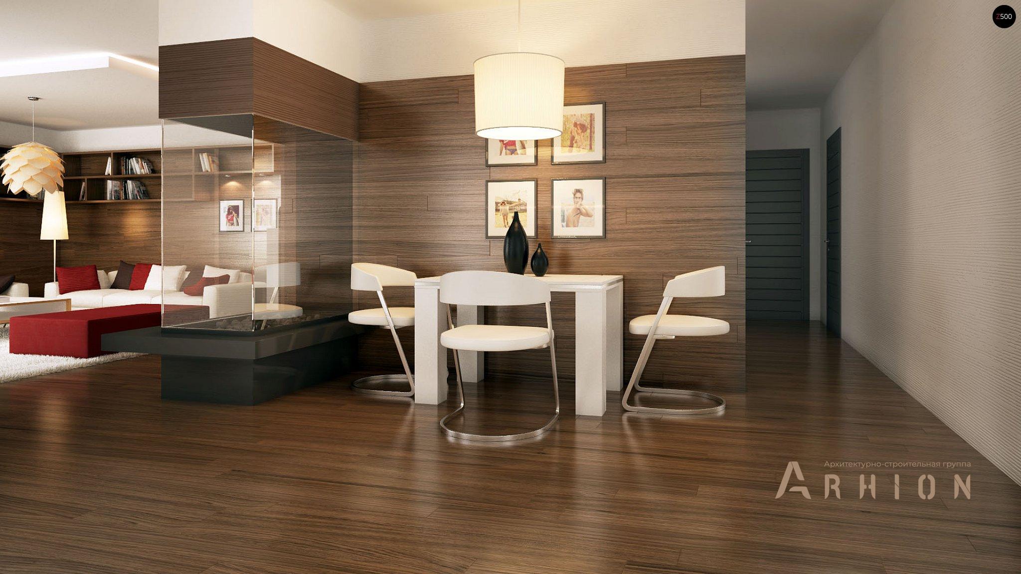 4. Проект одноэтажного дома в стиле хай-тек с плоской кровлей , Zx101, площадью - 159 кв c терассой