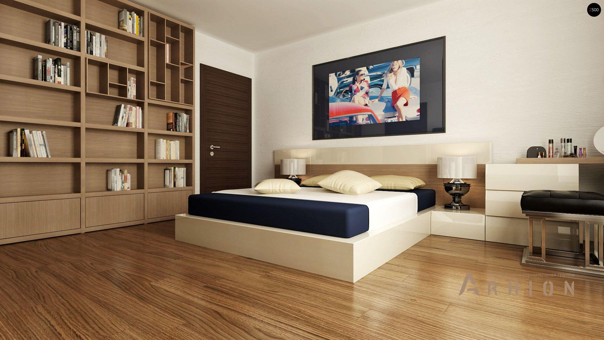 7. Проект одноэтажного дома в стиле хай-тек с плоской кровлей , Zx101, площадью - 159 кв c терассой