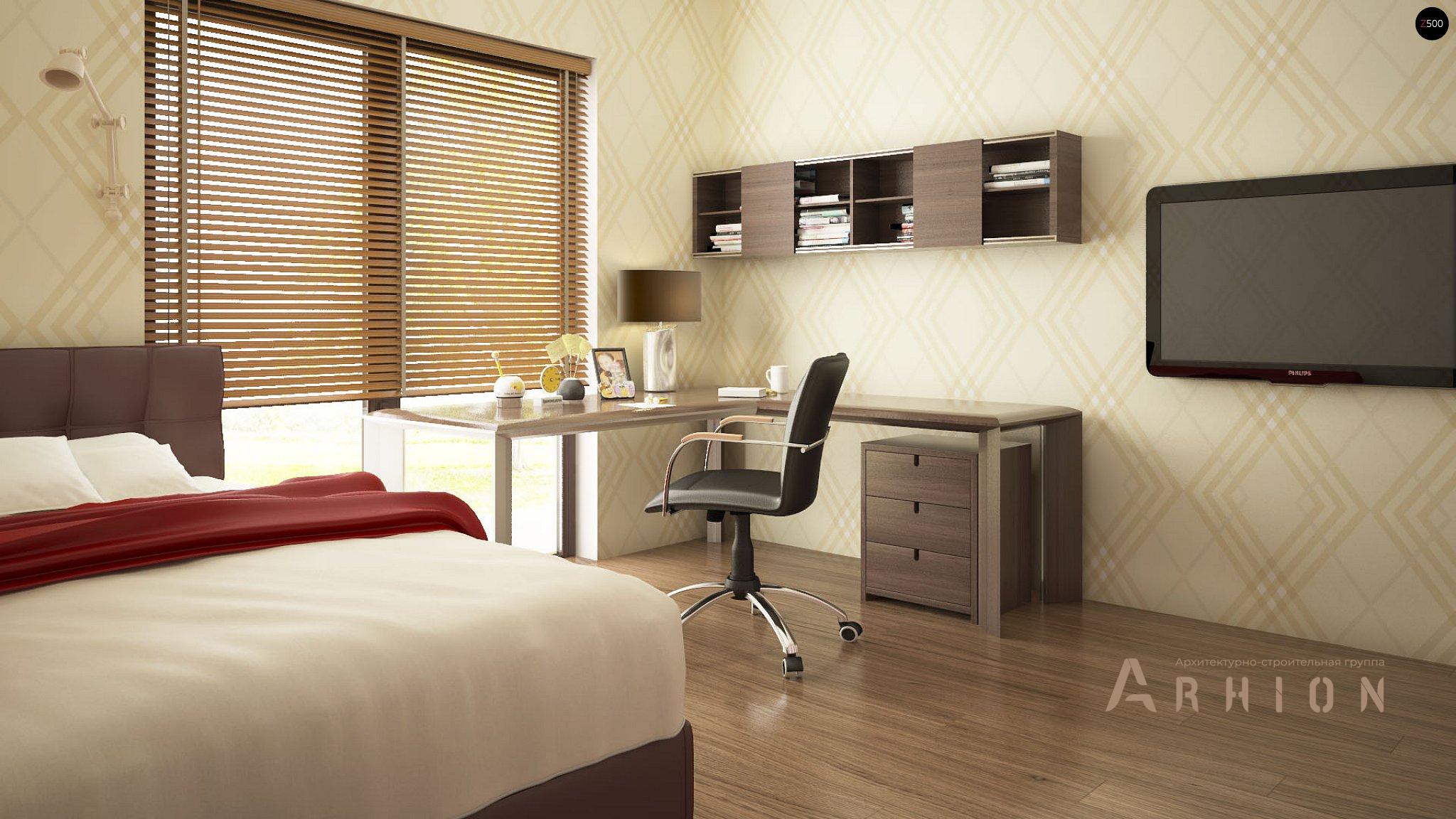 10. Проект одноэтажного дома в стиле хай-тек с плоской кровлей , Zx101, площадью - 159 кв c терассой