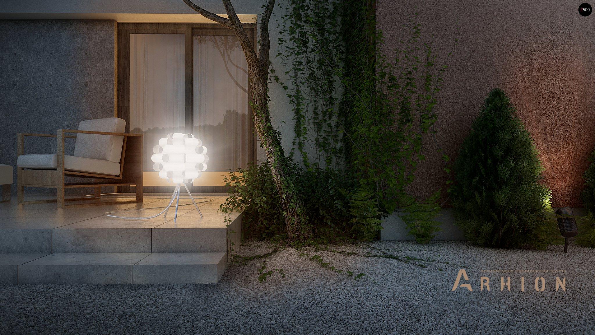 12. Проект одноэтажного дома в стиле хай-тек с плоской кровлей , Zx101, площадью - 159 кв c терассой