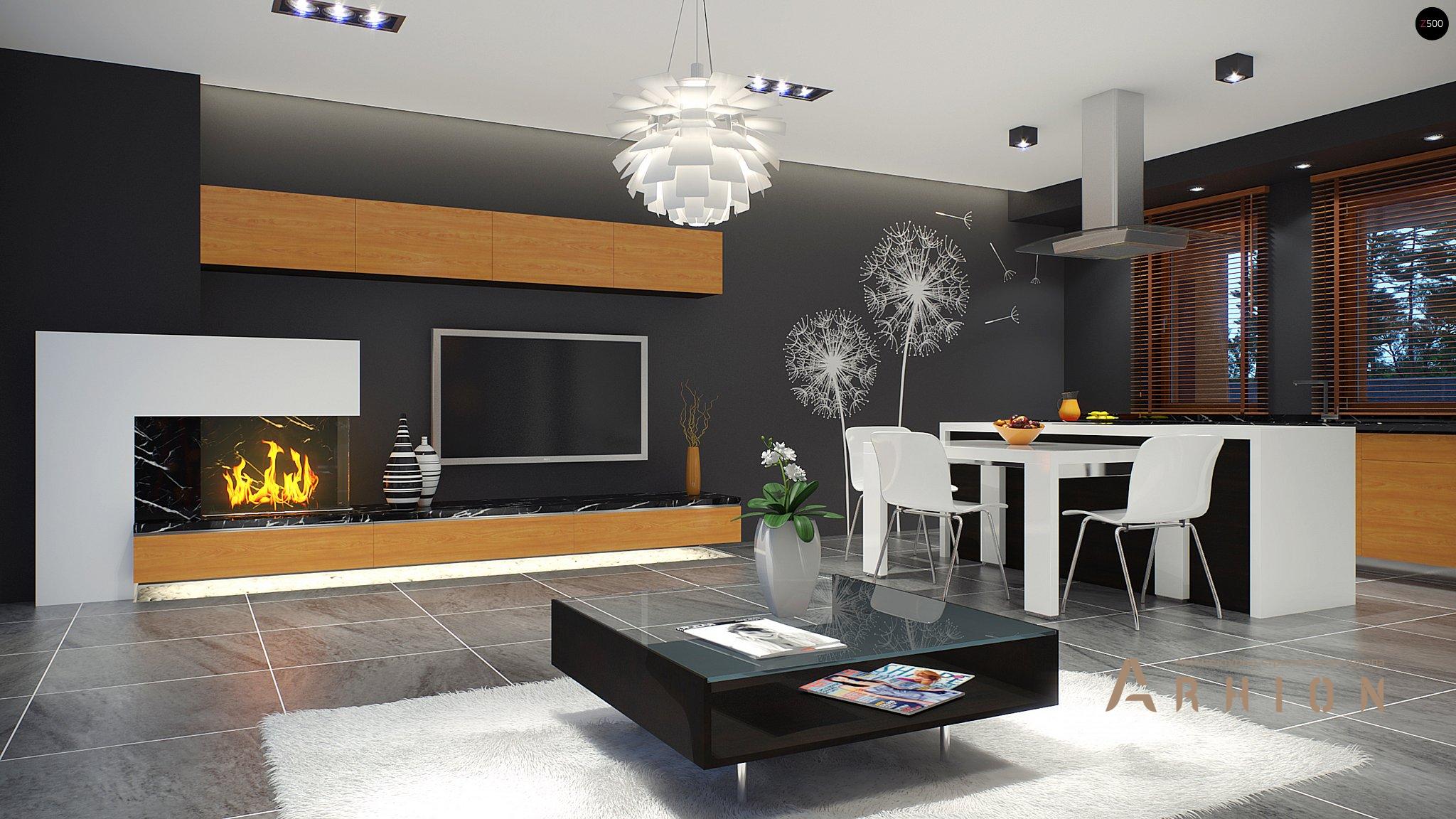 2. Проект одноэтажного дома в стиле минимализм с плоской кровлей , Zx102, площадью - 167 кв c терассой, гаражом