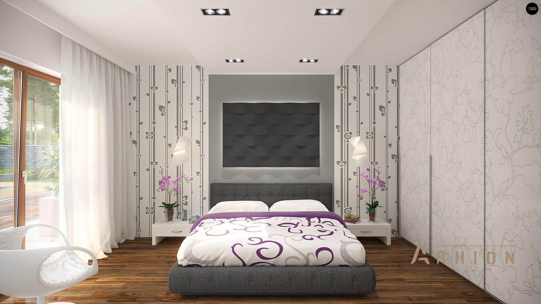 7. Проект одноэтажного дома в стиле минимализм с плоской кровлей , Zx102, площадью - 167 кв c терассой, гаражом