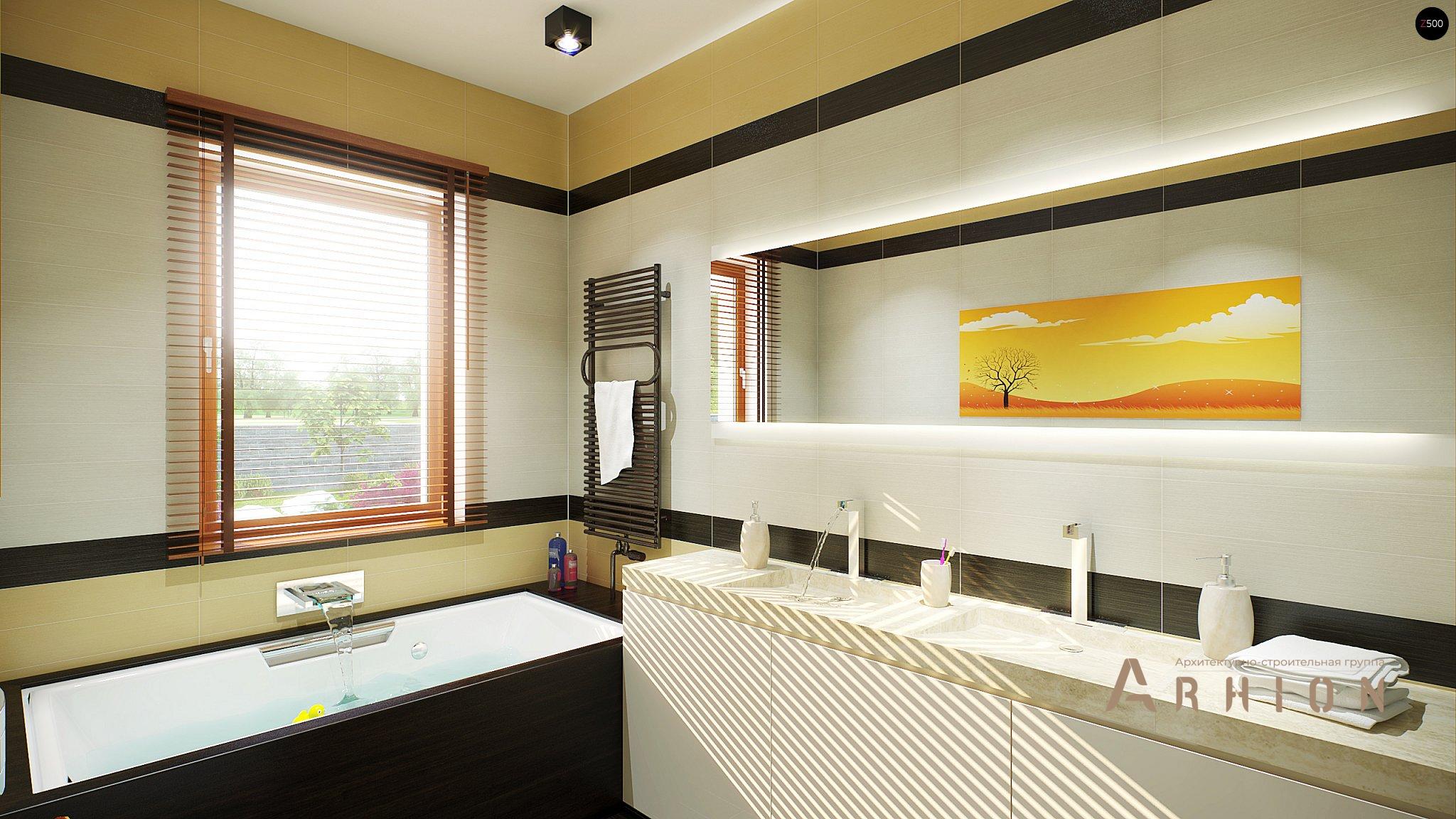 8. Проект одноэтажного дома в стиле минимализм с плоской кровлей , Zx102, площадью - 167 кв c терассой, гаражом