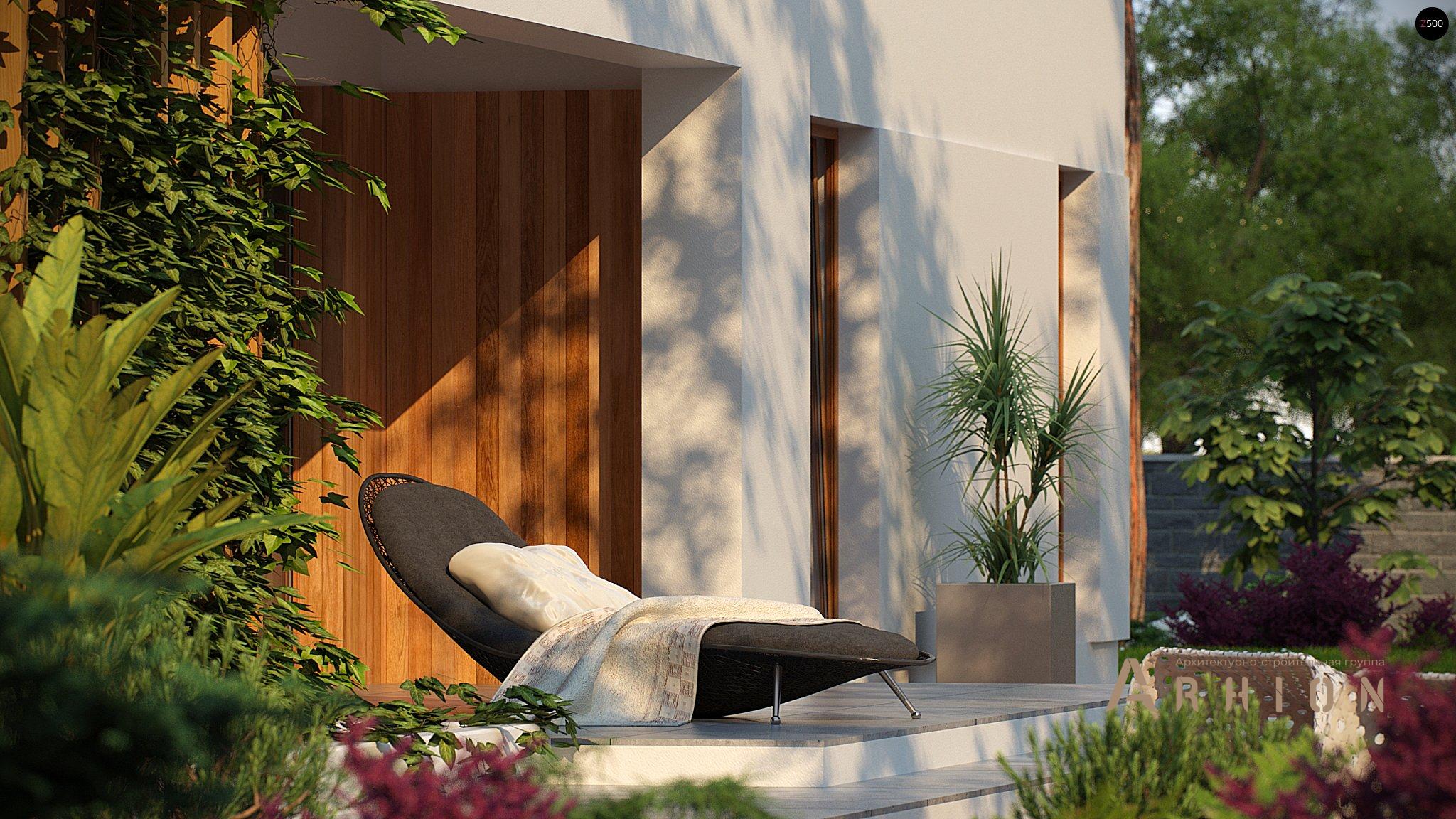 18. Проект одноэтажного дома в стиле минимализм с плоской кровлей , Zx102, площадью - 167 кв c терассой, гаражом