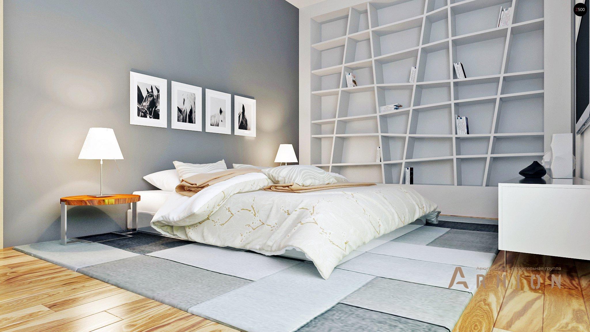 7. Проект одноэтажного дома в стиле хай-тек с плоской кровлей , Zx105, площадью - 86 кв c терассой