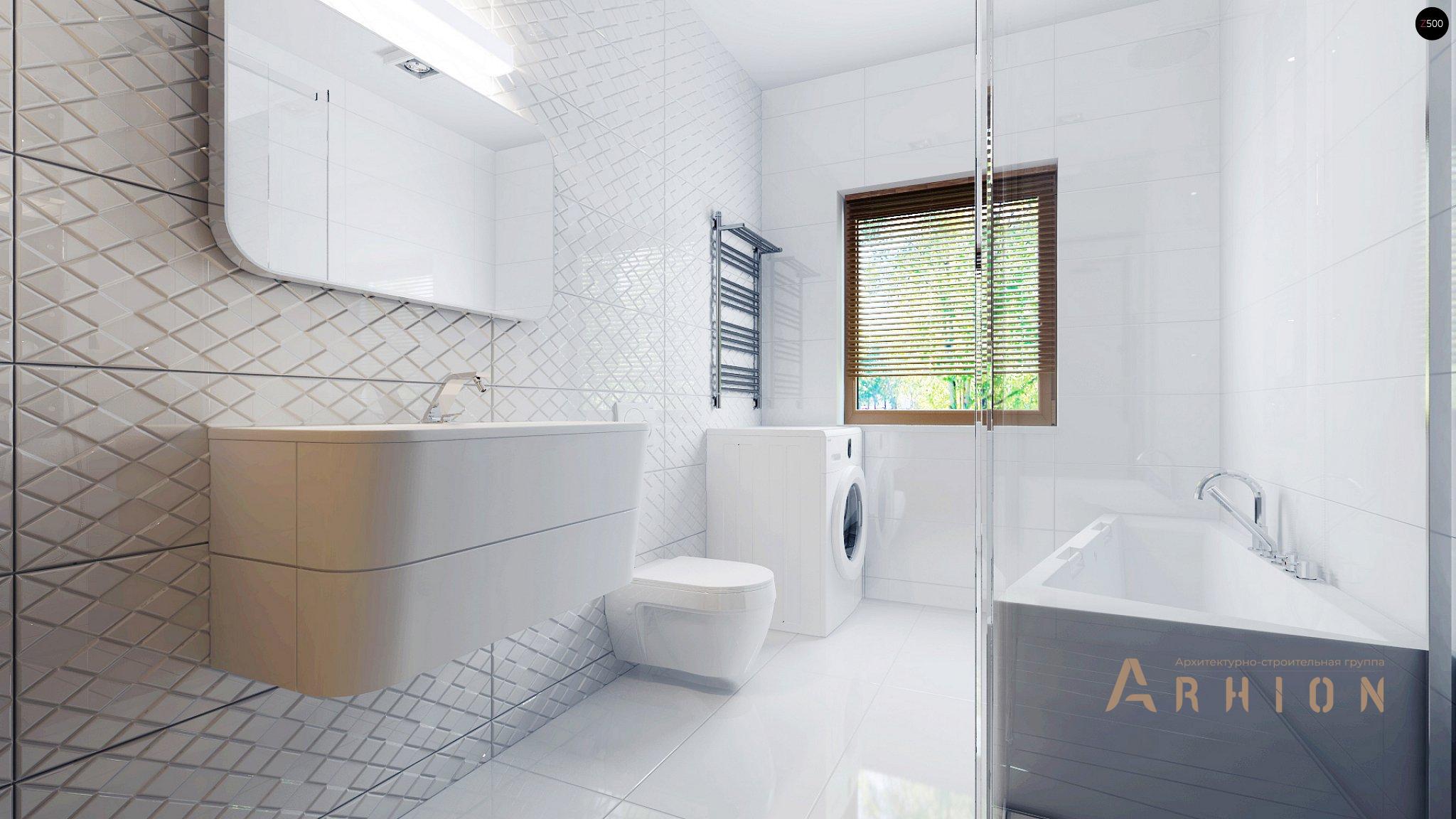 8. Проект одноэтажного дома в стиле хай-тек с плоской кровлей , Zx105, площадью - 86 кв c терассой