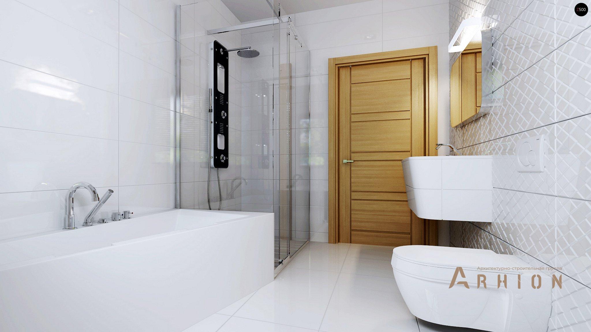 9. Проект одноэтажного дома в стиле хай-тек с плоской кровлей , Zx105, площадью - 86 кв c терассой