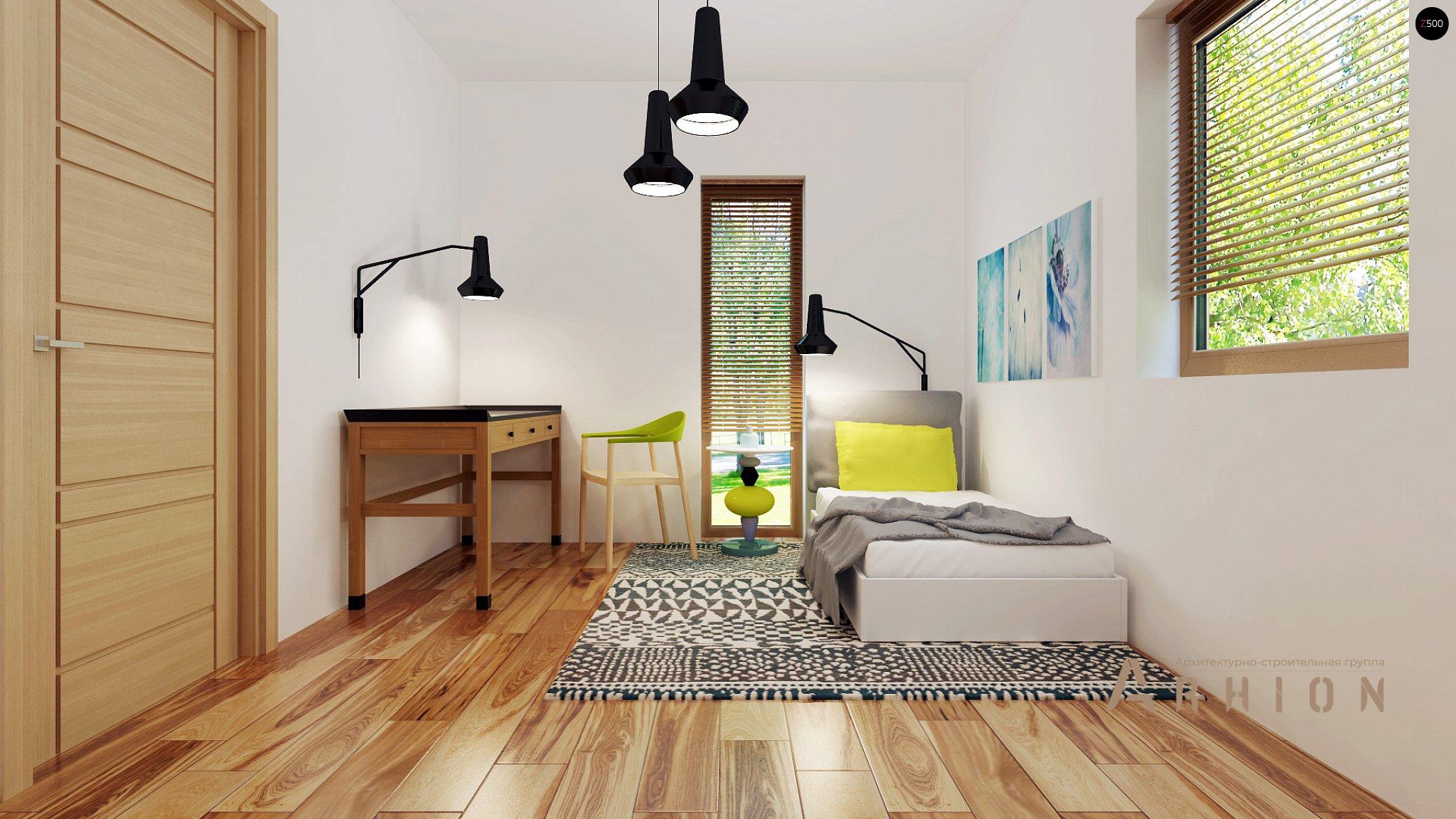 11. Проект одноэтажного дома в стиле хай-тек с плоской кровлей , Zx105, площадью - 86 кв c терассой