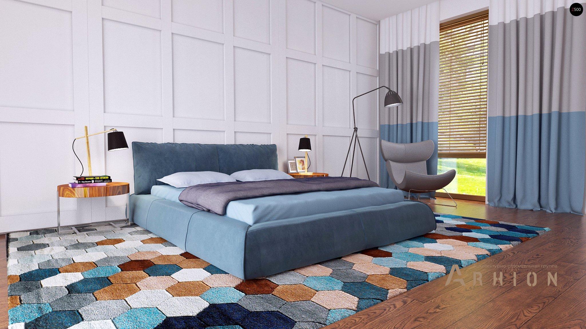 7. Проект одноэтажного дома в стиле хай-тек с плоской кровлей , Zx106, площадью - 123 кв c терассой