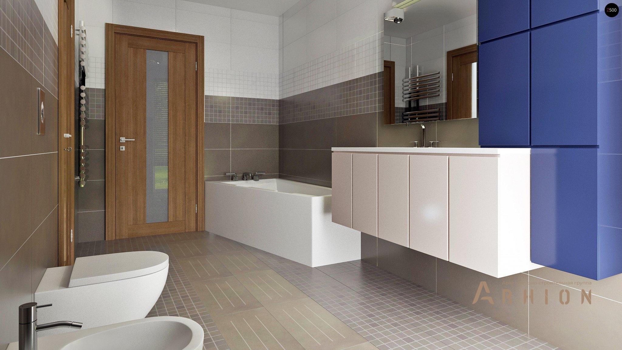 9. Проект одноэтажного дома в стиле хай-тек с плоской кровлей , Zx106, площадью - 123 кв c терассой