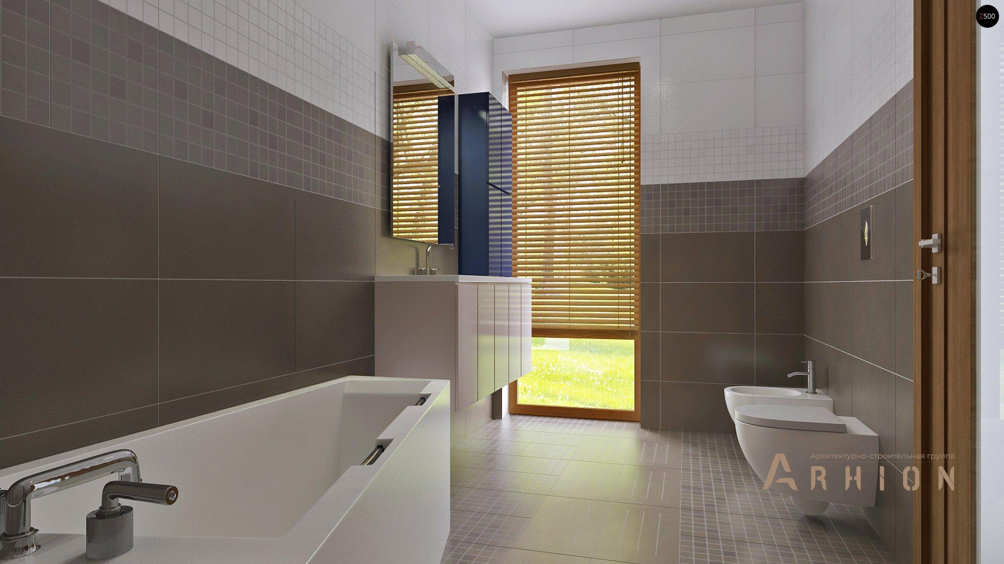 10. Проект одноэтажного дома в стиле хай-тек с плоской кровлей , Zx106, площадью - 123 кв c терассой