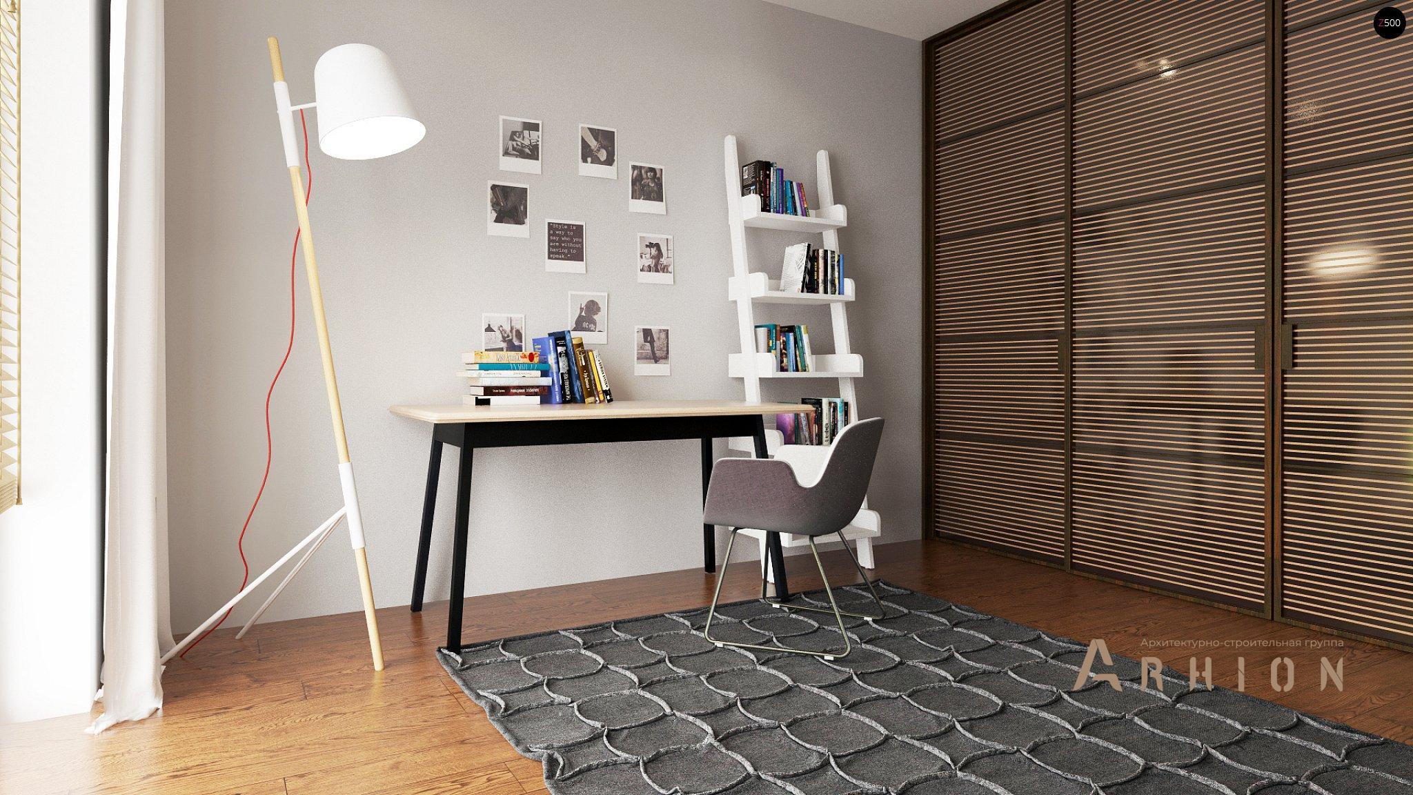 12. Проект одноэтажного дома в стиле хай-тек с плоской кровлей , Zx106, площадью - 123 кв c терассой