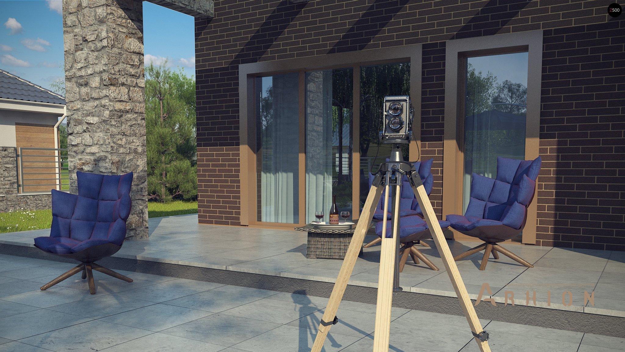 8. Проект двухэтажного дома в современном стиле с четырехскатной, Zx109, площадью - 250 кв c сауной, терассой, балконом, гаражом