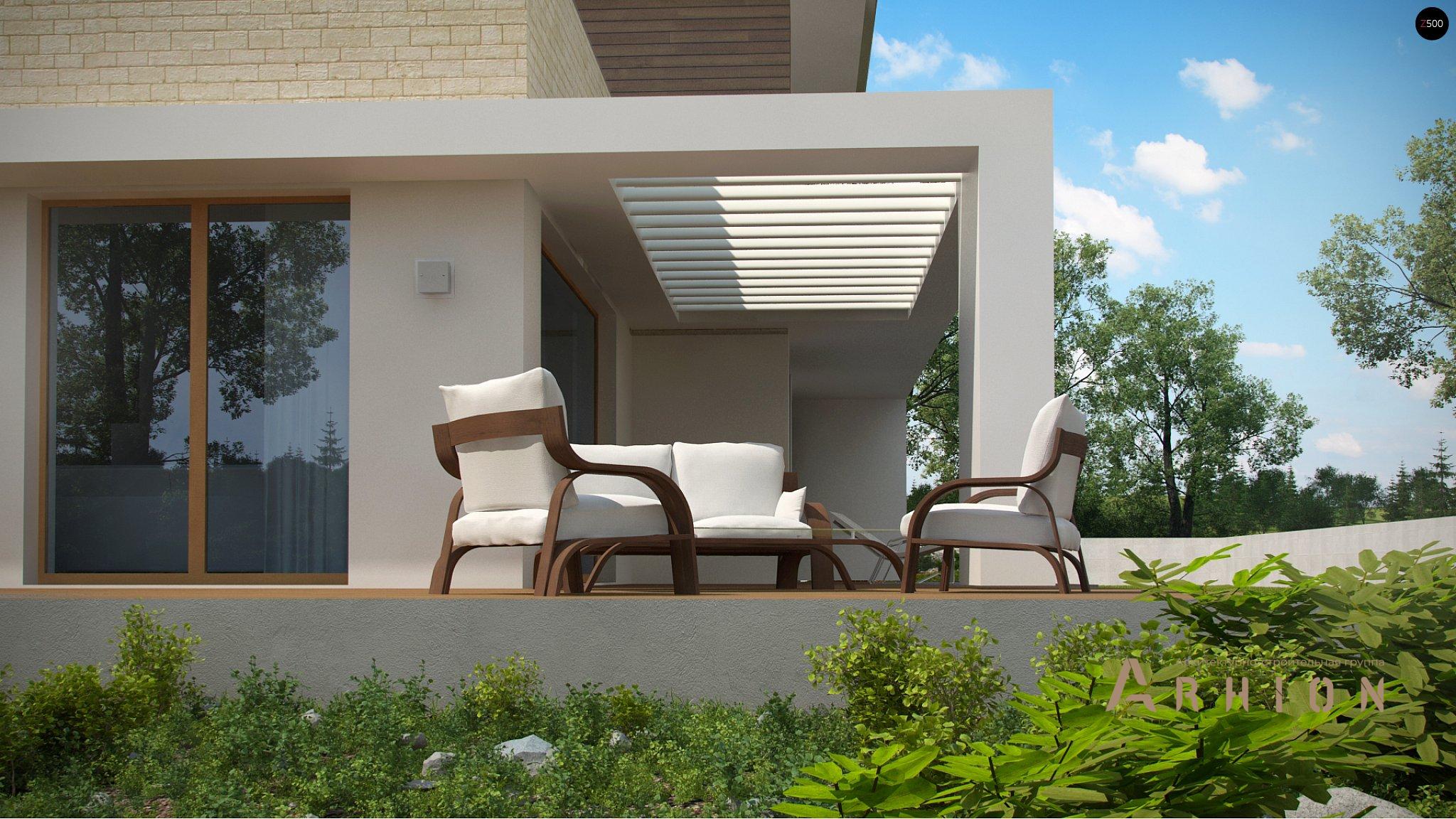 8. Проект двухэтажного дома в современном стиле с четырехскатной, Zx112, площадью - 259 кв c сауной, гаражом