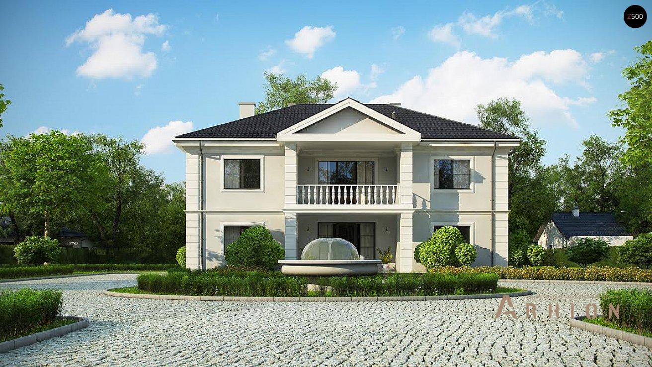 4. Проект двухэтажного дома в современном классическом стиле с четырехскатной, Zx113, площадью - 355 кв c сауной, терассой, балконом, эркером