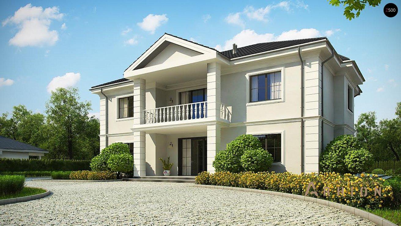 3. Проект двухэтажного дома в современном классическом стиле с четырехскатной, Zx113, площадью - 355 кв c сауной, терассой, балконом, эркером