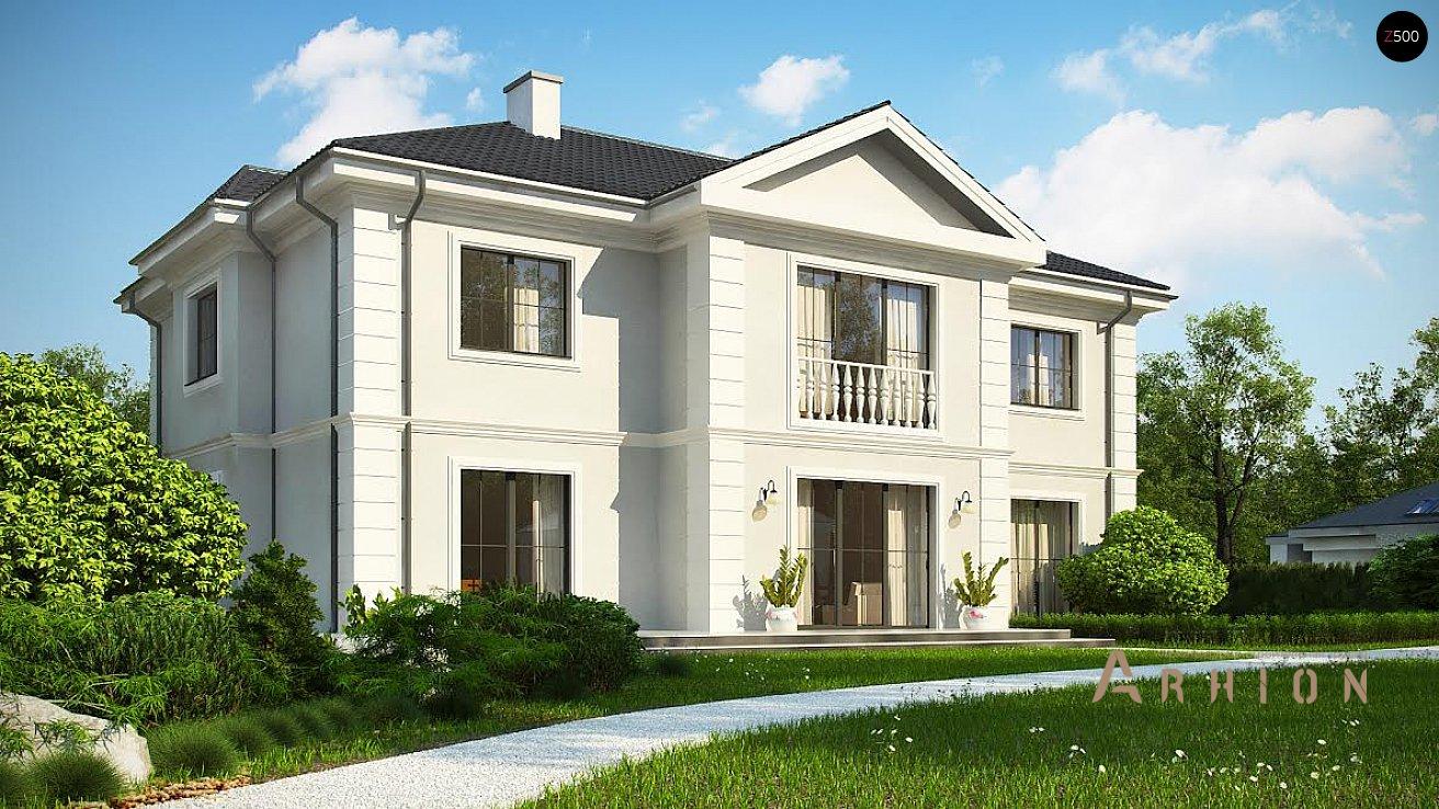 6. Проект двухэтажного дома в современном классическом стиле с четырехскатной, Zx113, площадью - 355 кв c сауной, терассой, балконом, эркером