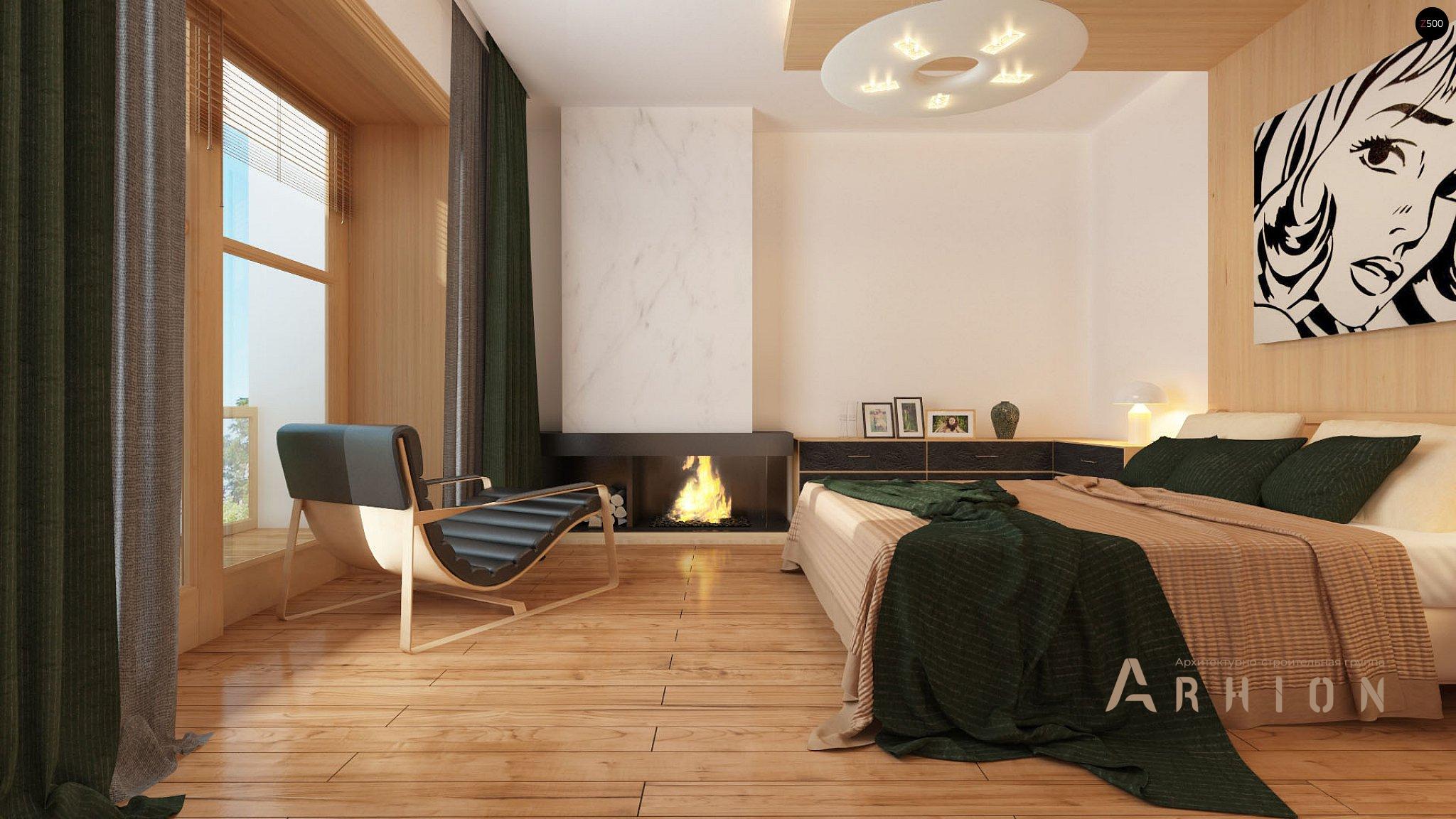 10. Проект двухэтажного дома в современном стиле с четырехскатной, Zx12, площадью - 206 кв c терассой, балконом, гаражом