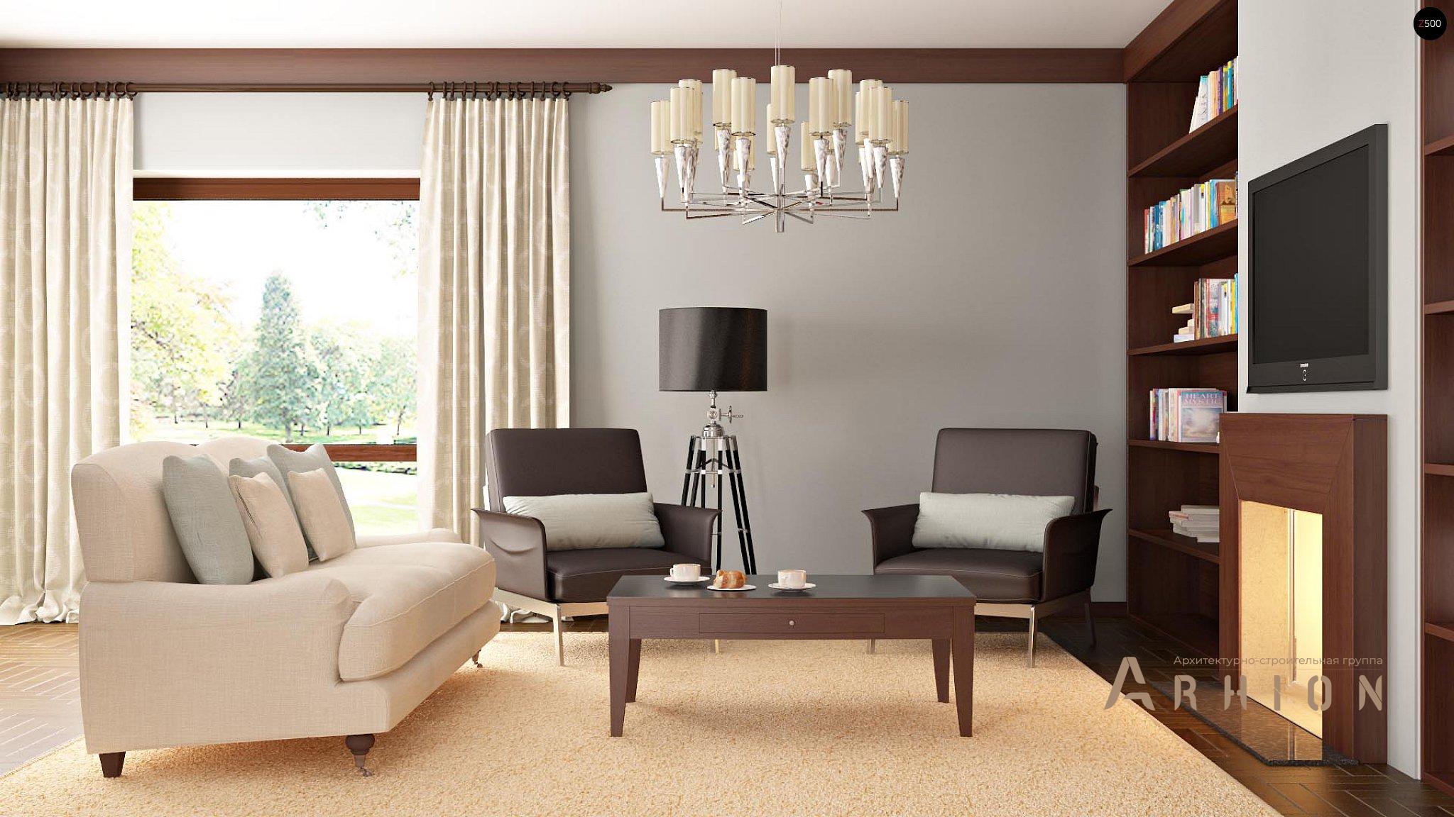 2. Проект двухэтажного дома в стиле хай-тек с плоской кровлей , Zx15, площадью - 295 кв c терассой, гаражом