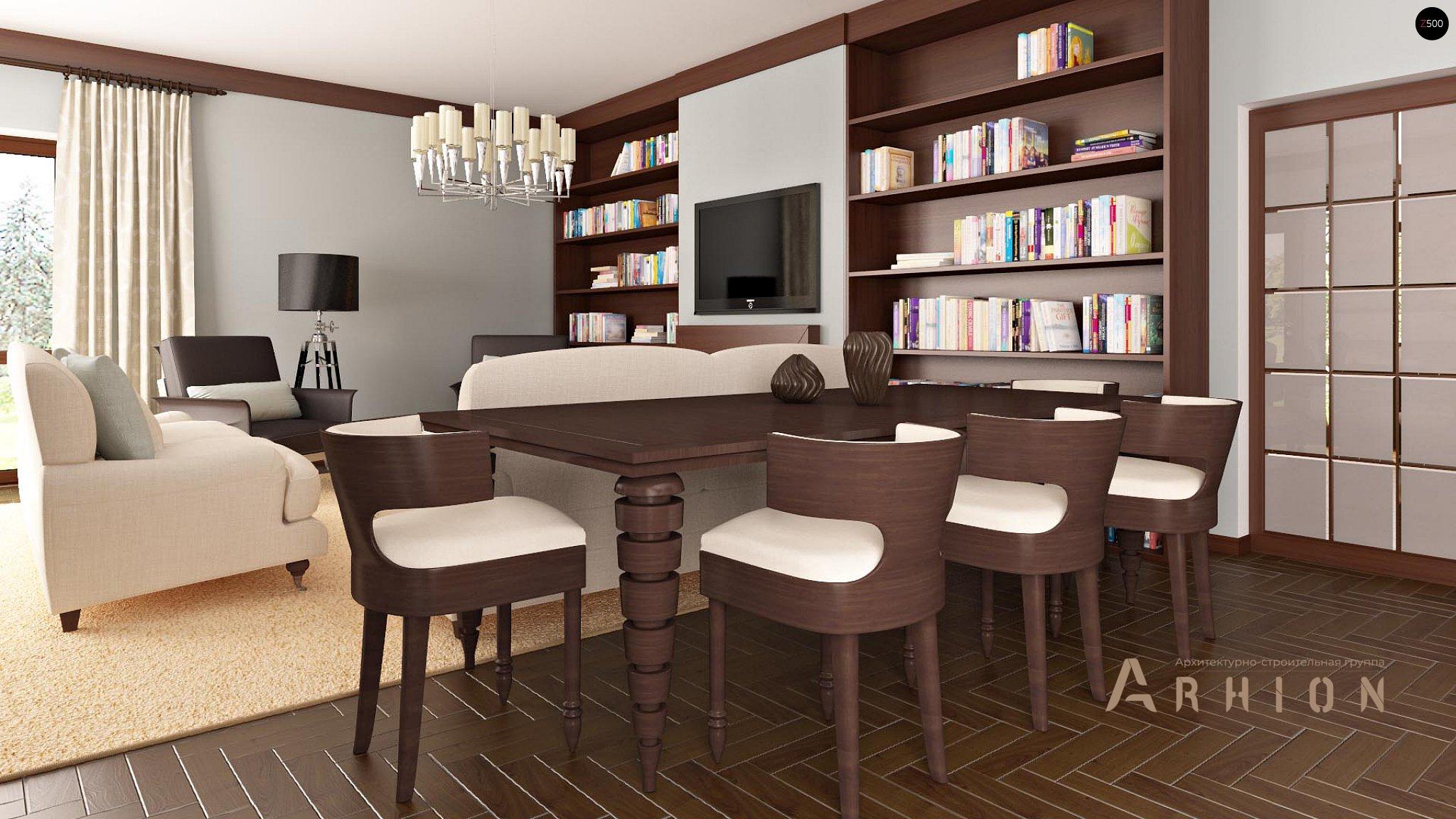 5. Проект двухэтажного дома в стиле хай-тек с плоской кровлей , Zx15, площадью - 295 кв c терассой, гаражом