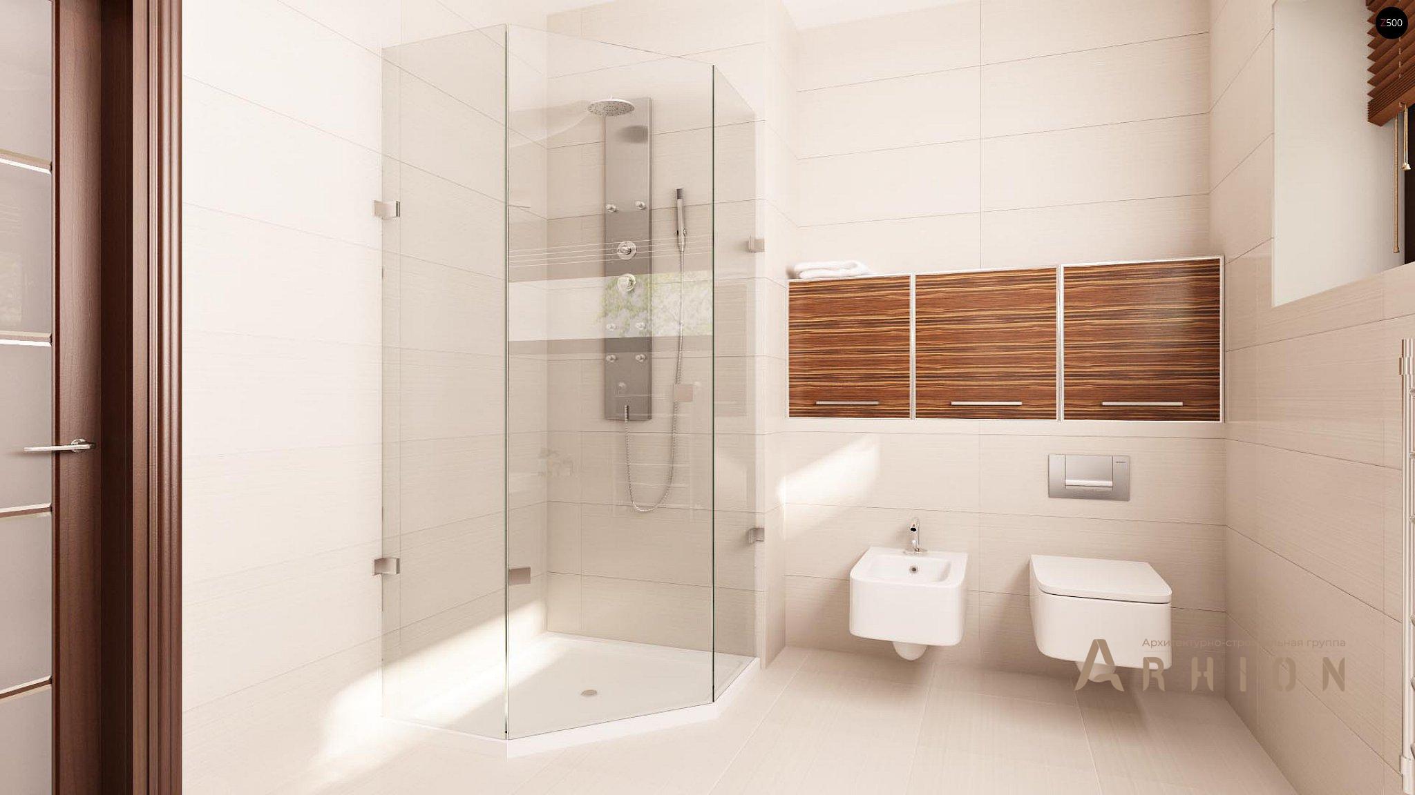 11. Проект двухэтажного дома в стиле хай-тек с плоской кровлей , Zx15, площадью - 295 кв c терассой, гаражом