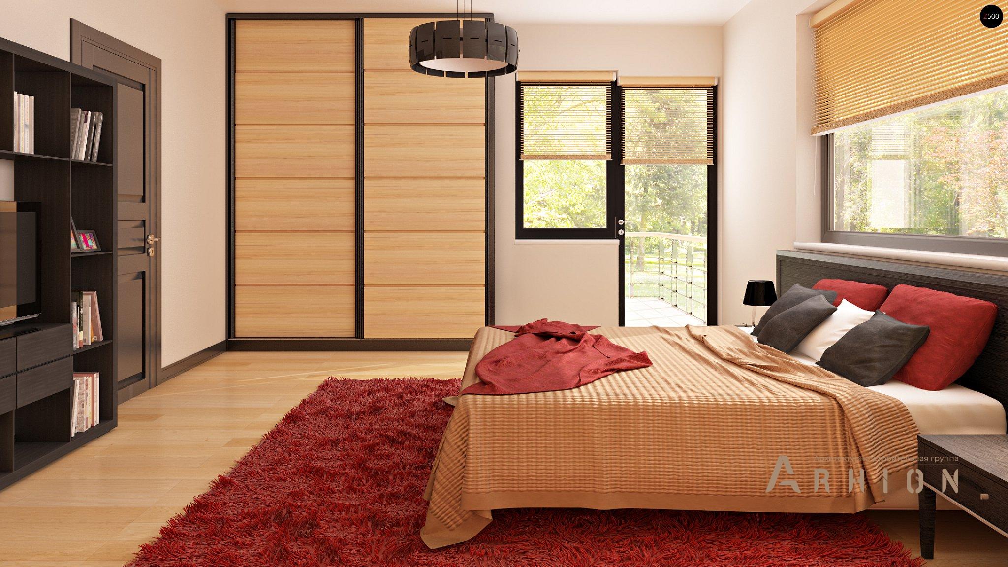 9. Проект двухэтажного дома в современном стиле с четырехскатной, Zx24, площадью - 163 кв c терассой, балконом, гаражом