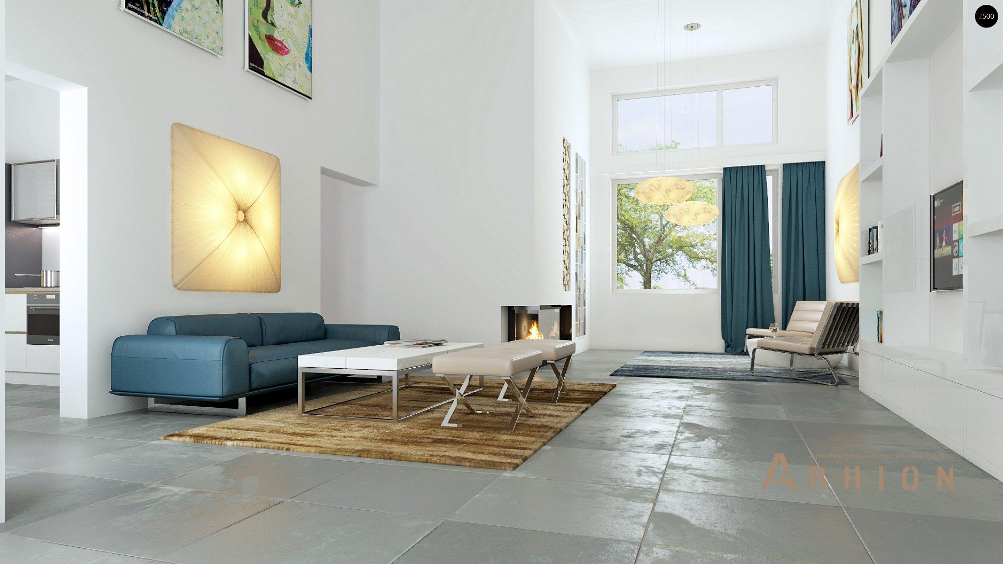 2. Проект одноэтажного дома в стиле лофт с плоской кровлей , Zx34, площадью - 134 кв c терассой