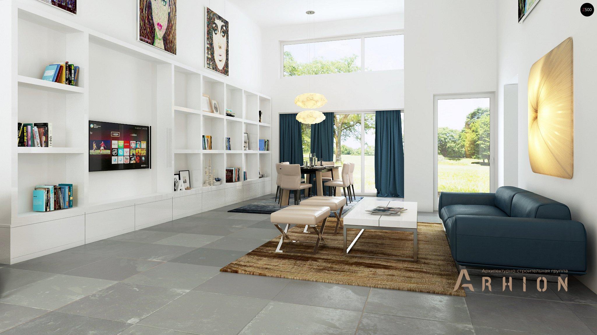 3. Проект одноэтажного дома в стиле лофт с плоской кровлей , Zx34, площадью - 134 кв c терассой