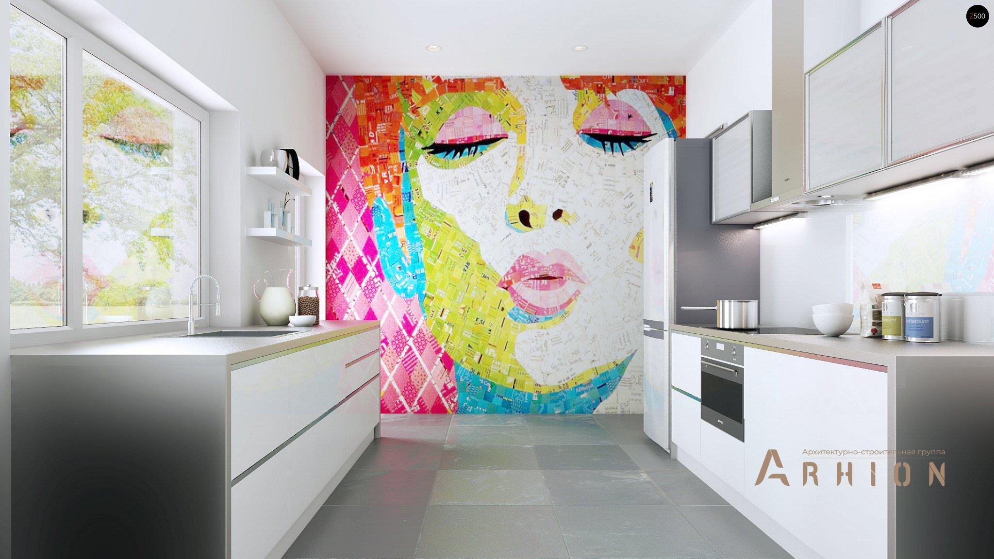 5. Проект одноэтажного дома в стиле лофт с плоской кровлей , Zx34, площадью - 134 кв c терассой