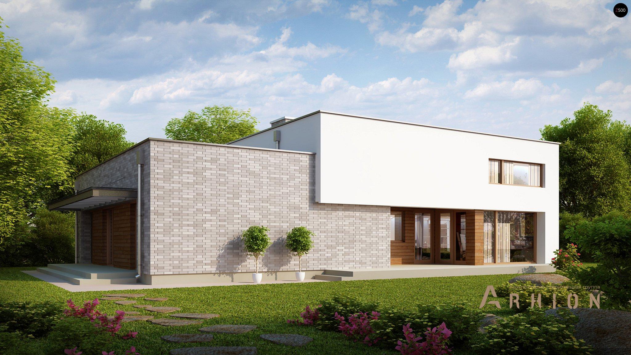 12. Проект одноэтажного дома в стиле лофт с плоской кровлей , Zx34, площадью - 134 кв c терассой