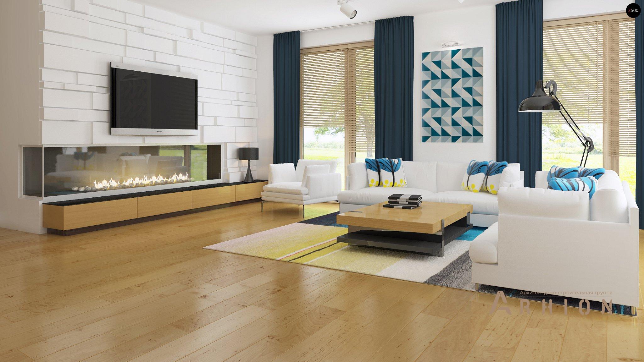 3. Проект одноэтажного дома в стиле хай-тек с плоской кровлей , Zx35, площадью - 114 кв c терассой