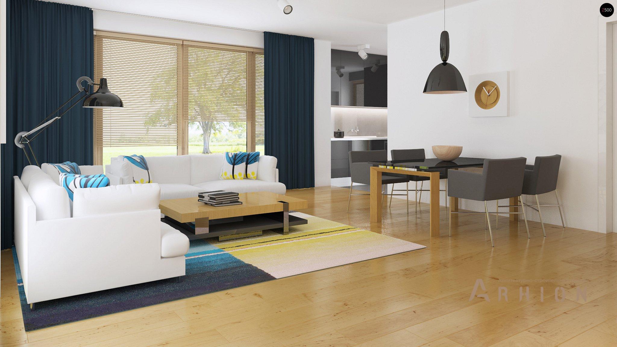 4. Проект одноэтажного дома в стиле хай-тек с плоской кровлей , Zx35, площадью - 114 кв c терассой